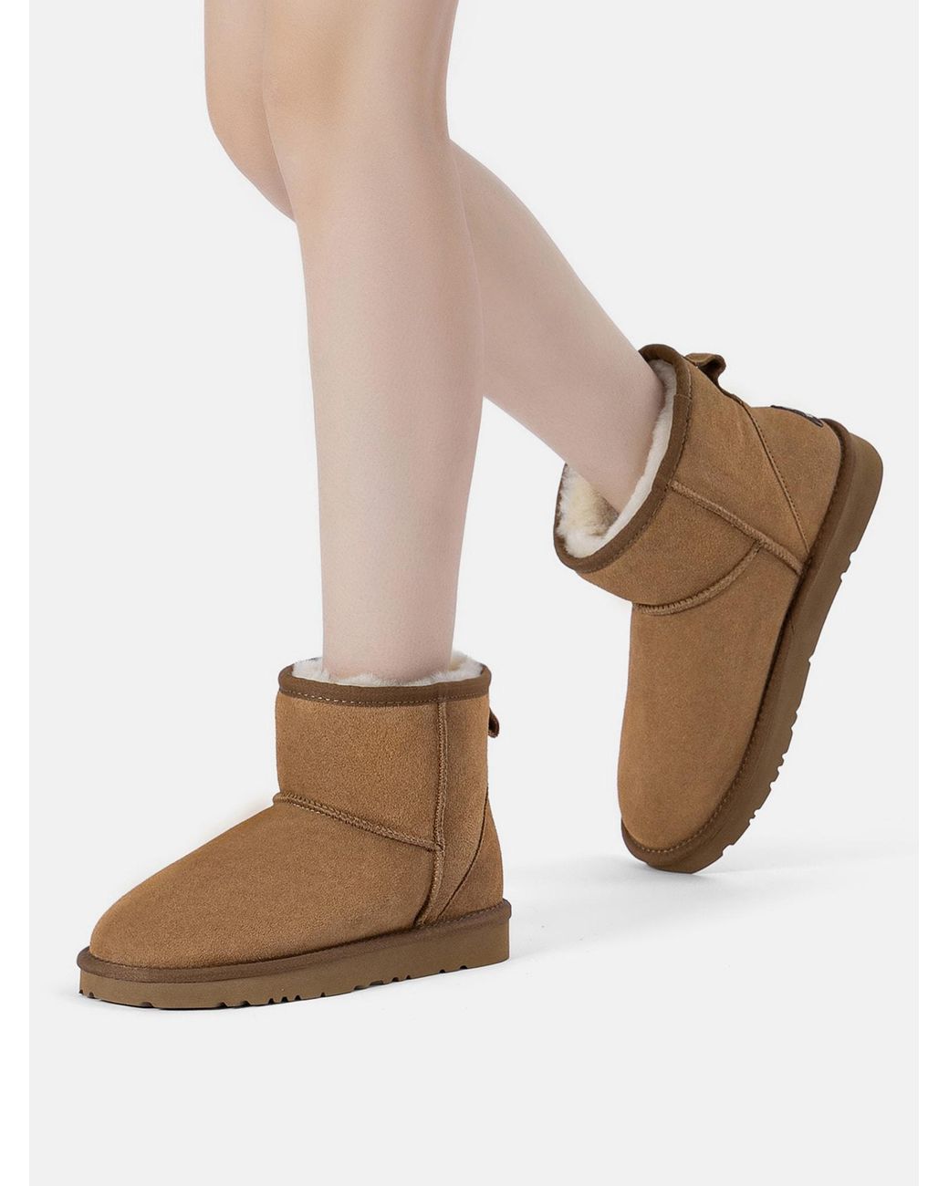 EVER AU Brown Boots Ostrich