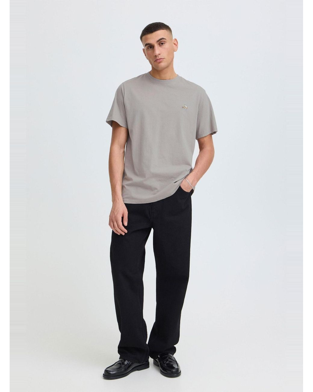 Solid Rundhalsshirt Sduwe in Gray für Herren