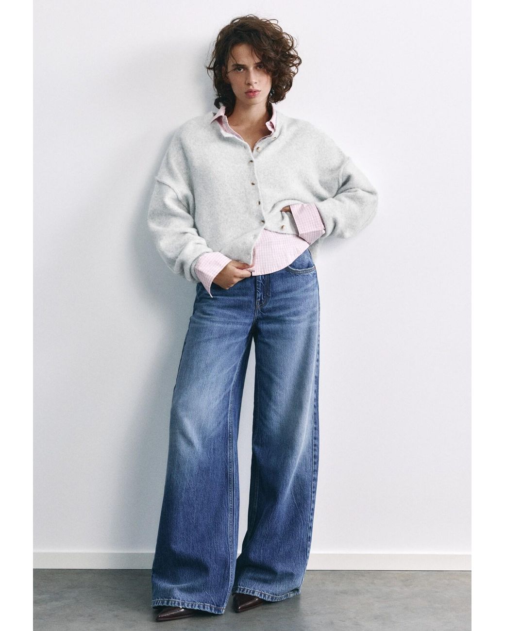 Pull&Bear White Strickjacke
