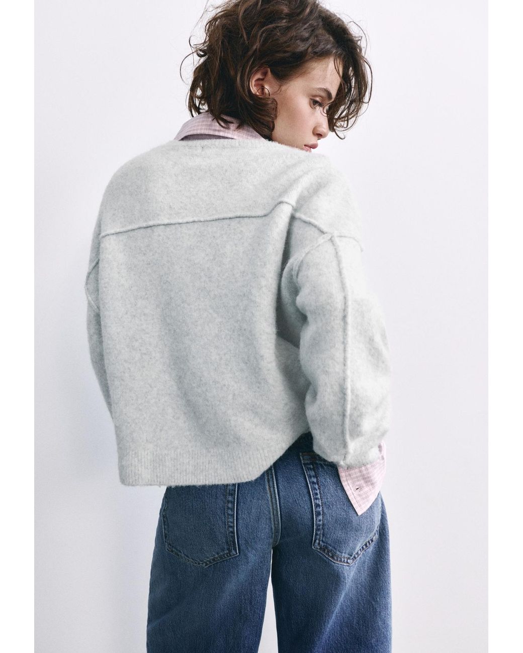 Pull&Bear White Strickjacke