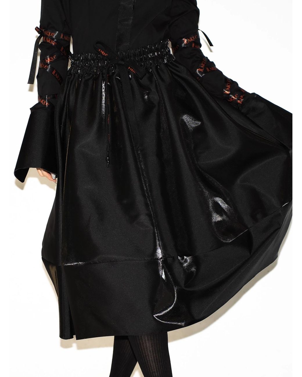 Unique Black Rock Taffeta Balloon Skirt
