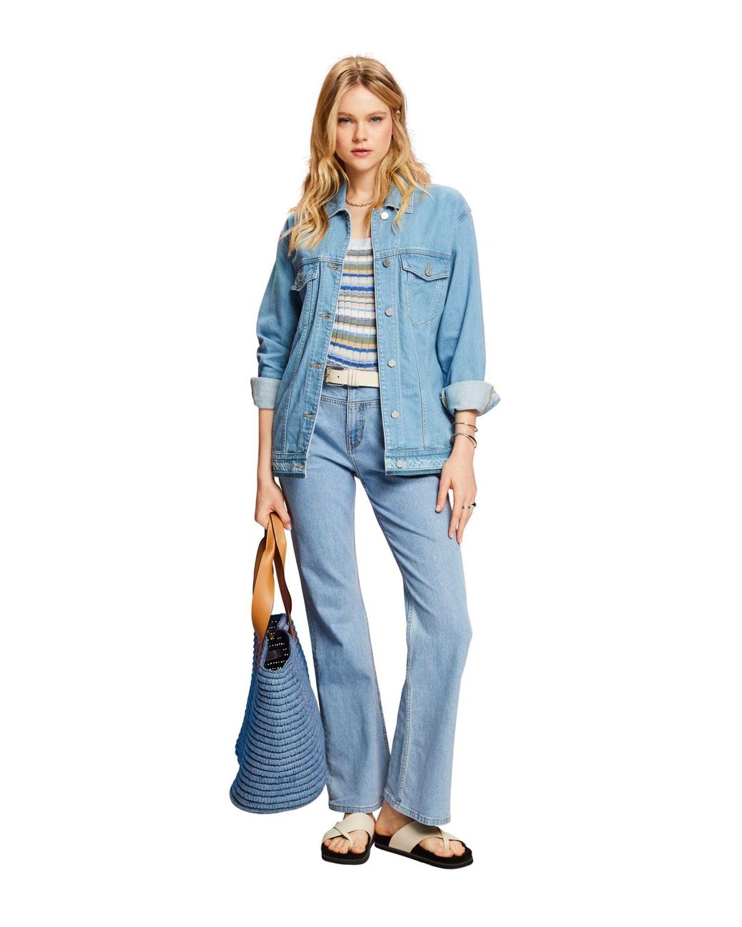 Esprit Collection Jeansjacke mit Bindegürtel in Blau | Lyst DE