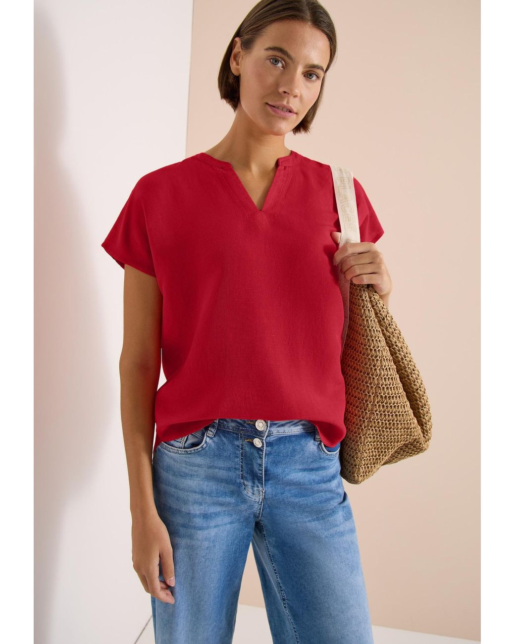 Cecil Red Bluse