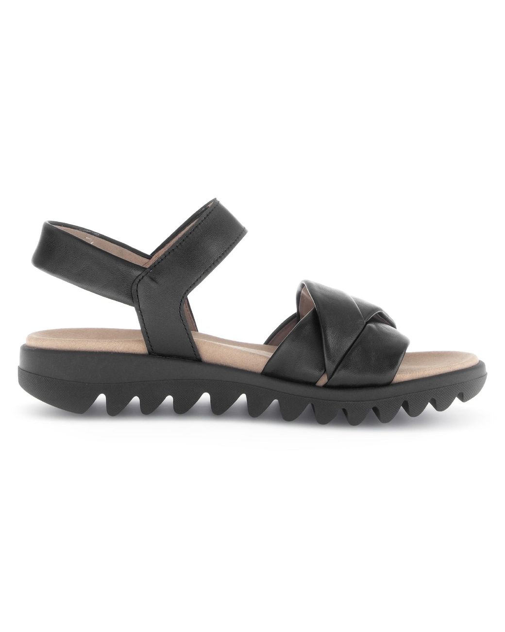 Gabor Black Riemchensandale, Sommerschuh, Keilsandalette, Bequemschuh mit Klettverschluss