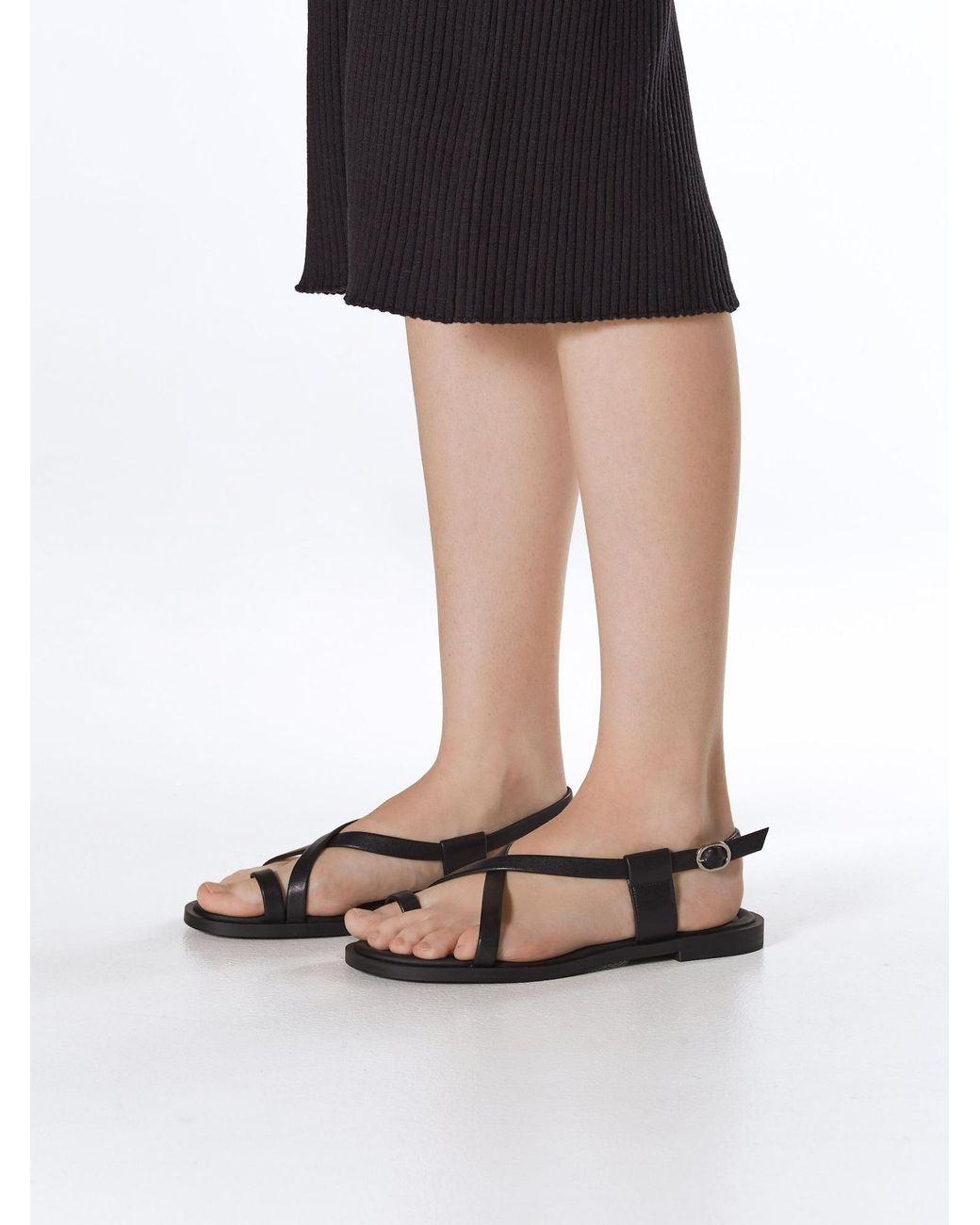 ESTRO Black Sandale 225509-01