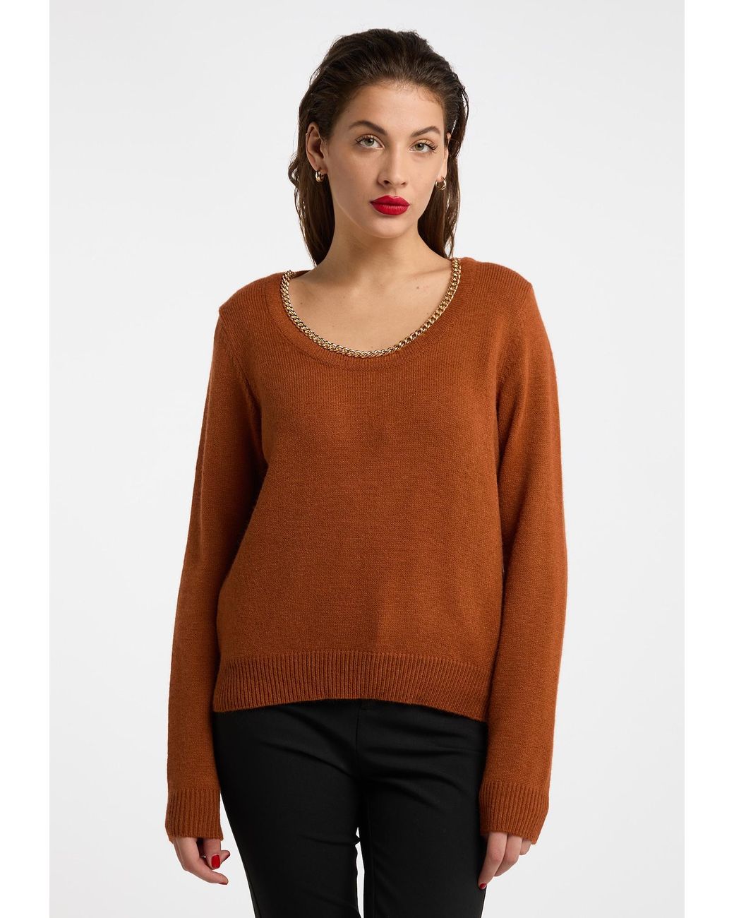 faina Brown Pullover