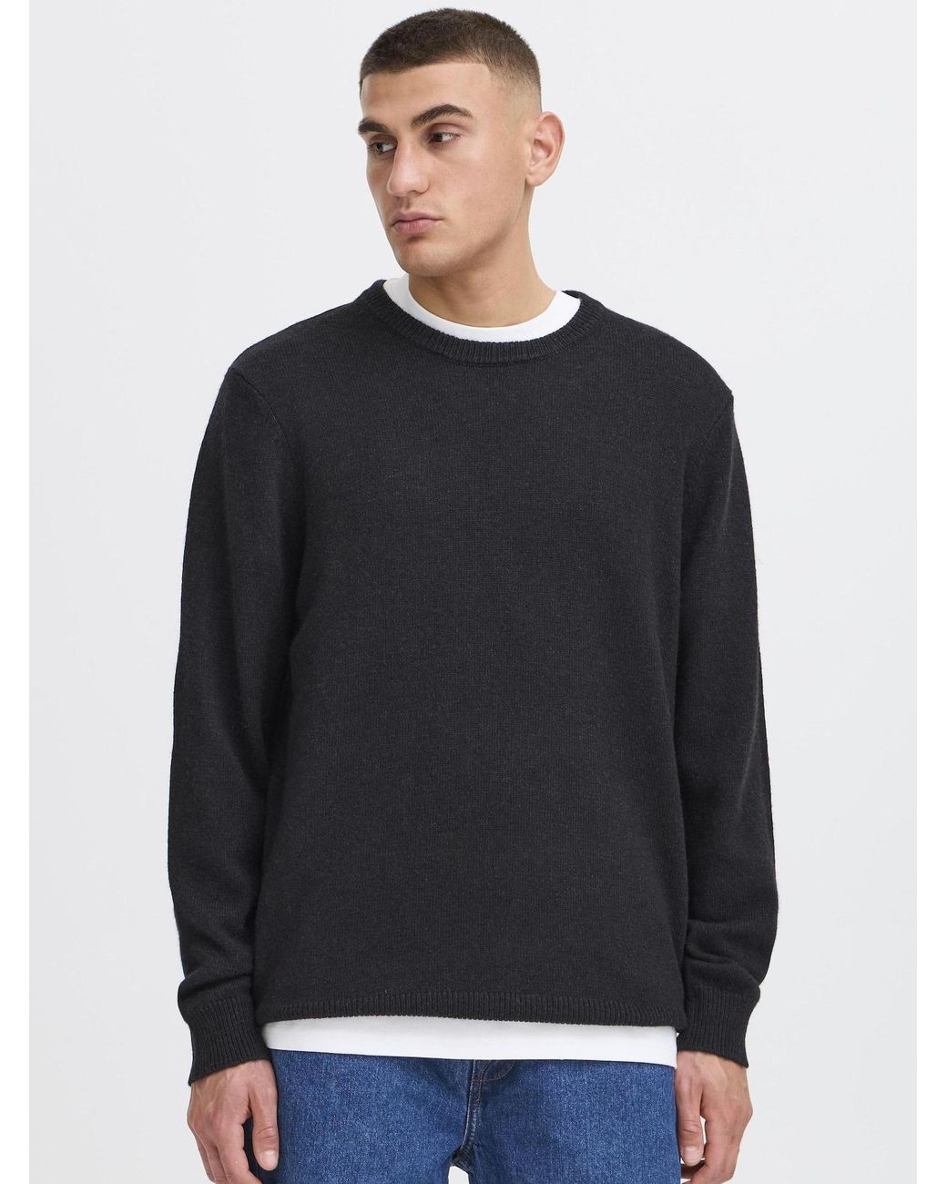 Solid Strickpullover Sdrick in Black für Herren