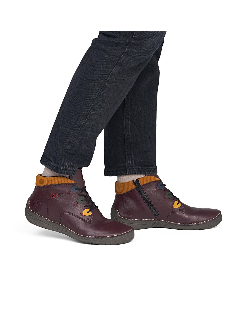 Rieker Brown Schnürstiefelette