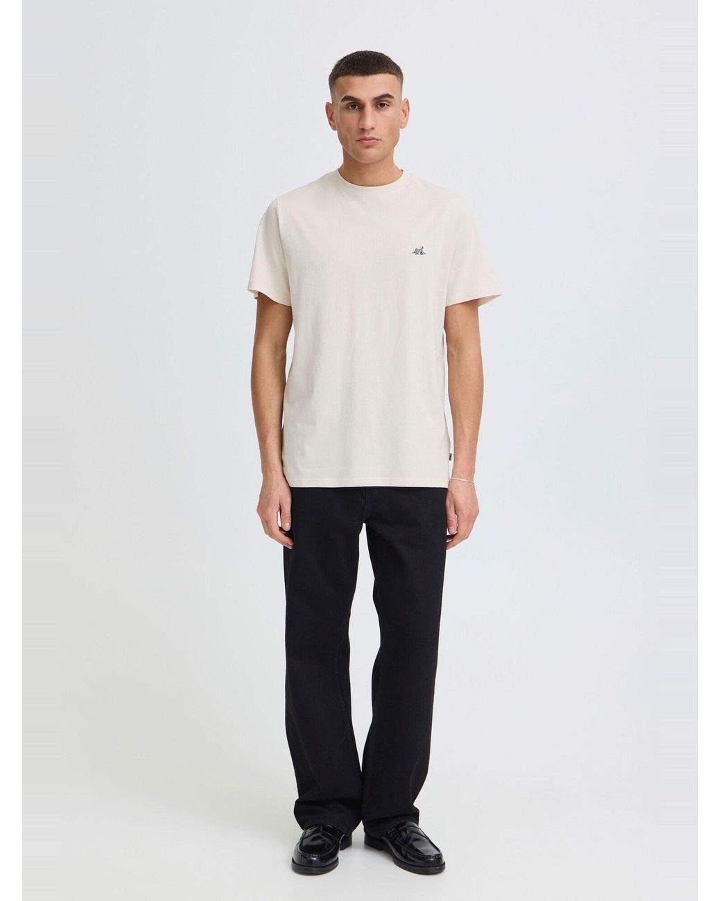 Solid Rundhalsshirt Sduwe in White für Herren