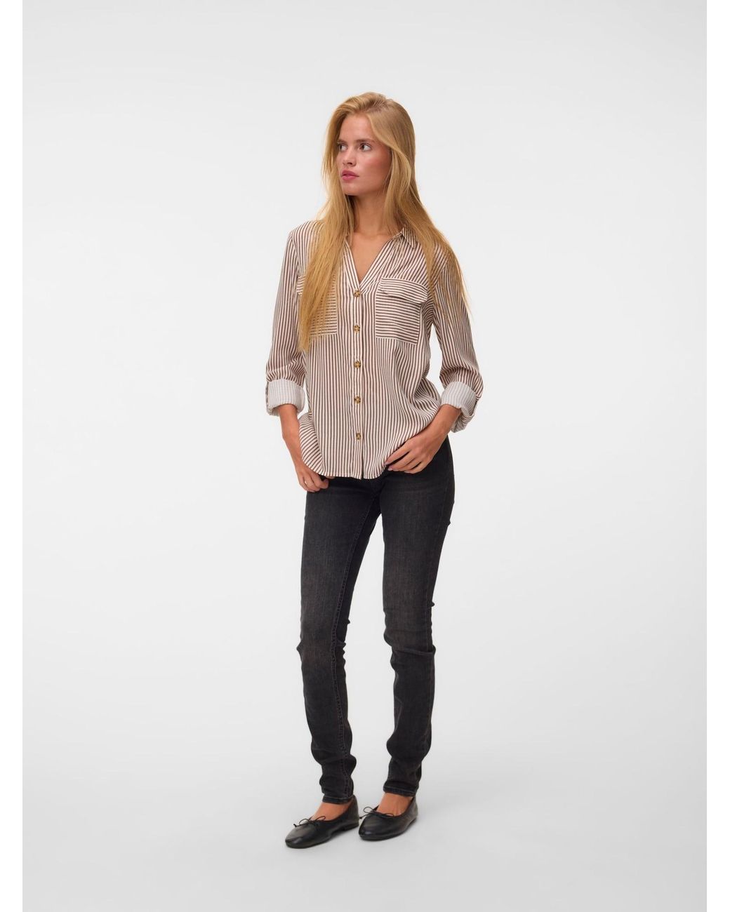 Vero Moda Natural Bluse Vmbumpy
