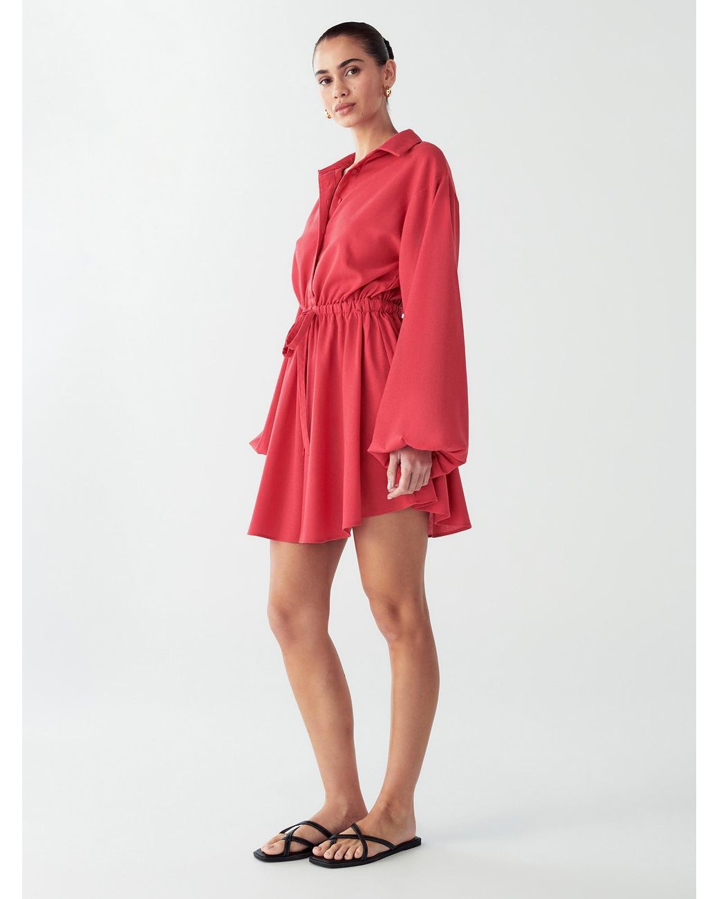 Willa Red Blusenkleid Petal