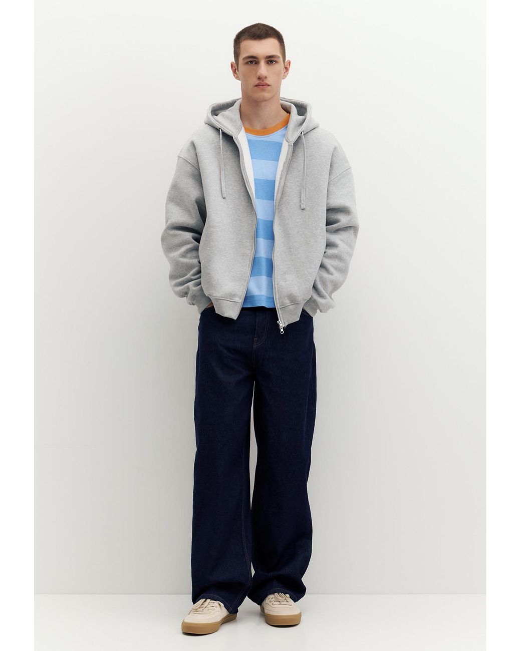 Pull&Bear Sweatjacke in Gray für Herren