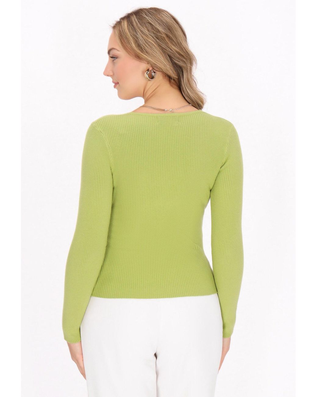 faina Green Pullover Comfortable