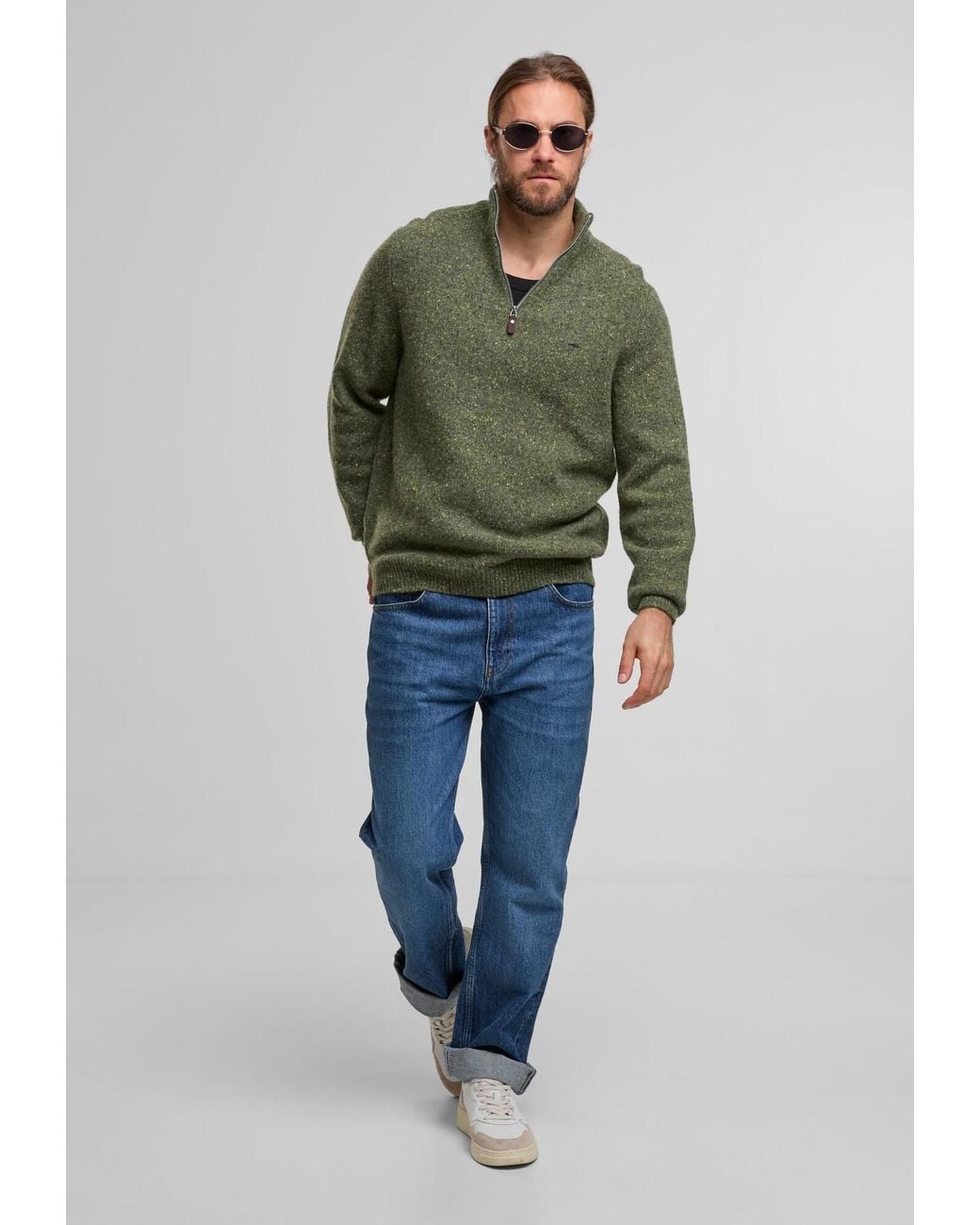 Fynch-Hatton Pullover Donegal in Green für Herren