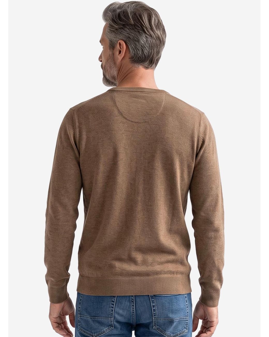 Redmond Pullover Basic in Brown für Herren