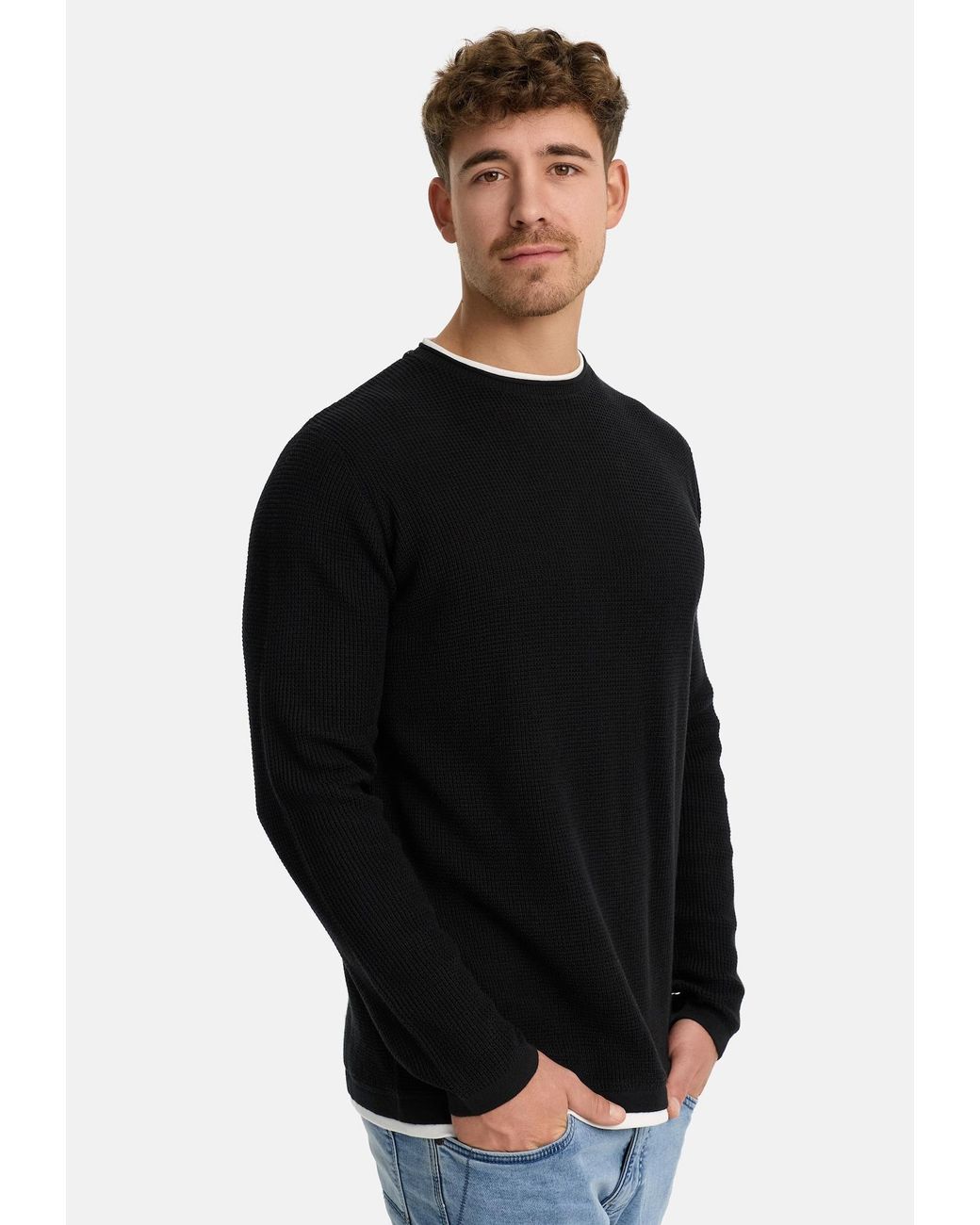 INDICODE Pullover Villads in Black für Herren