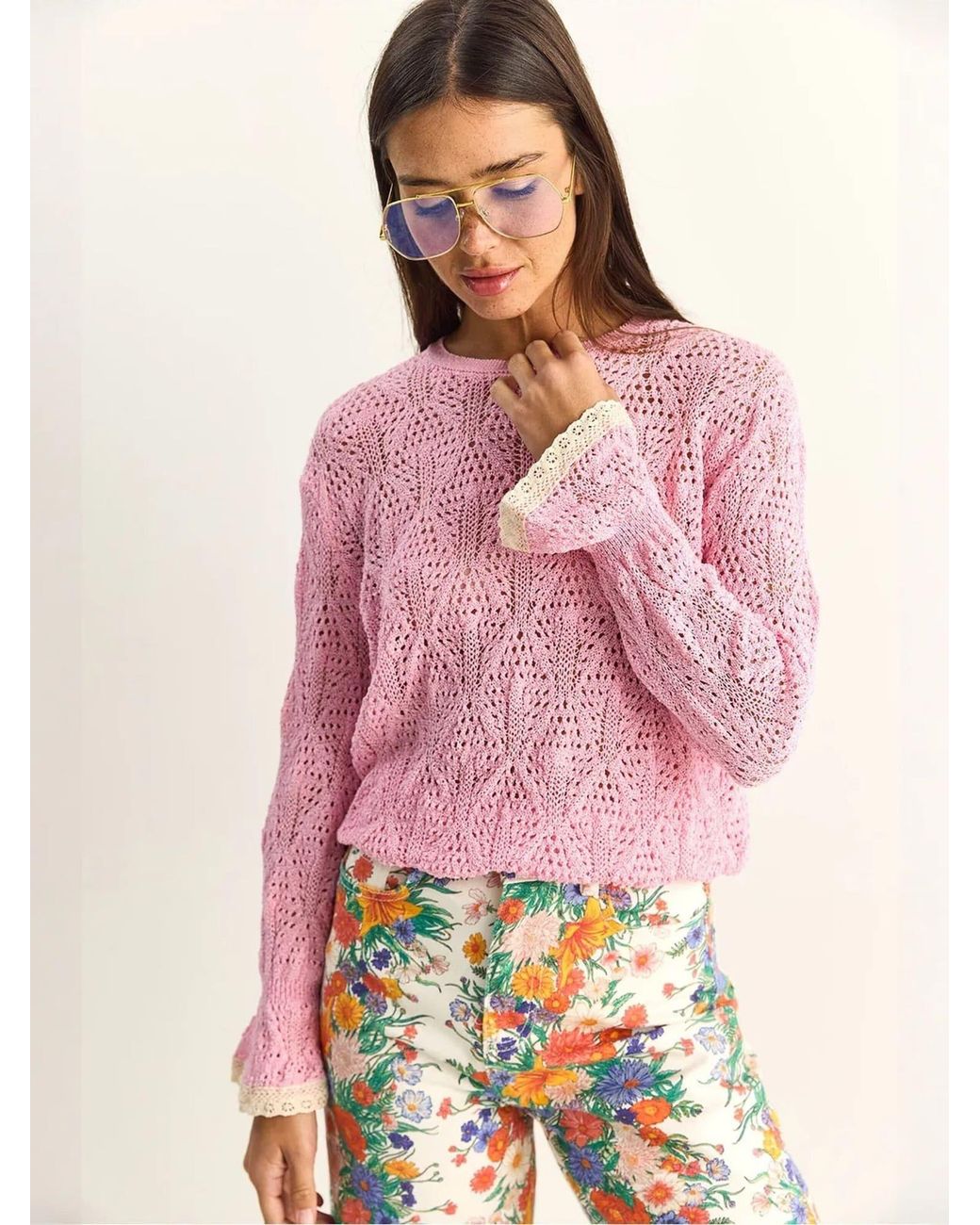 Bianco Lucci Pink Pullover Pullover