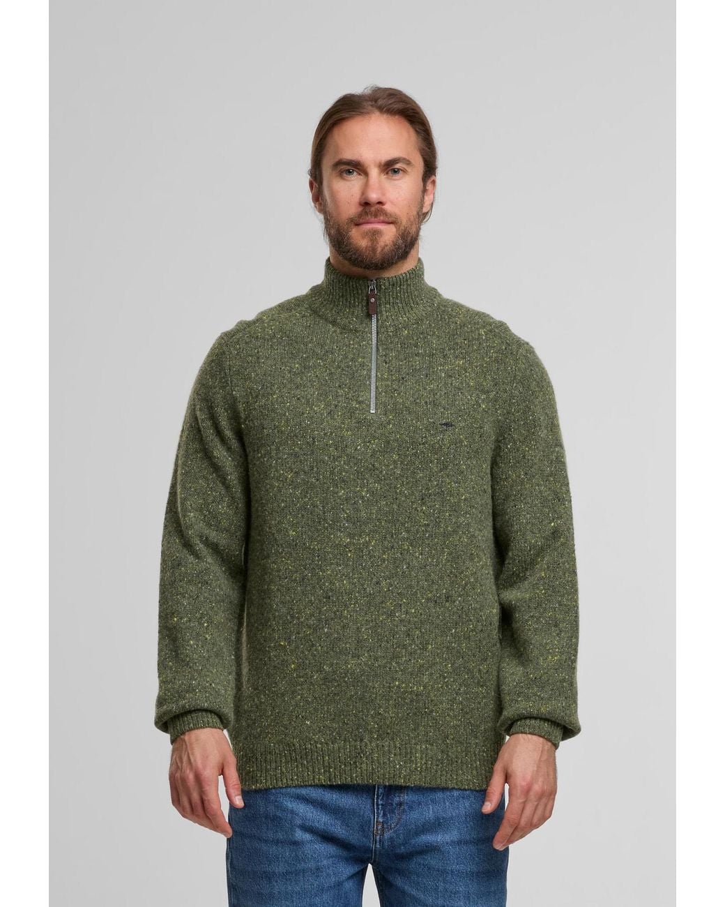 Fynch-Hatton Pullover Donegal in Green für Herren