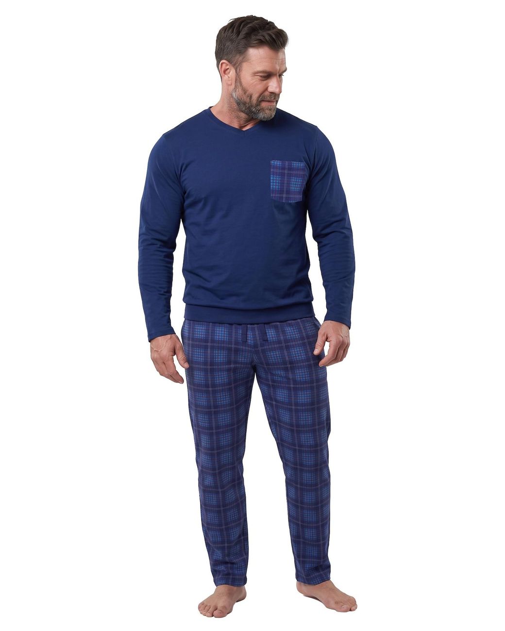 Men Plus Pyjama in Blue für Herren
