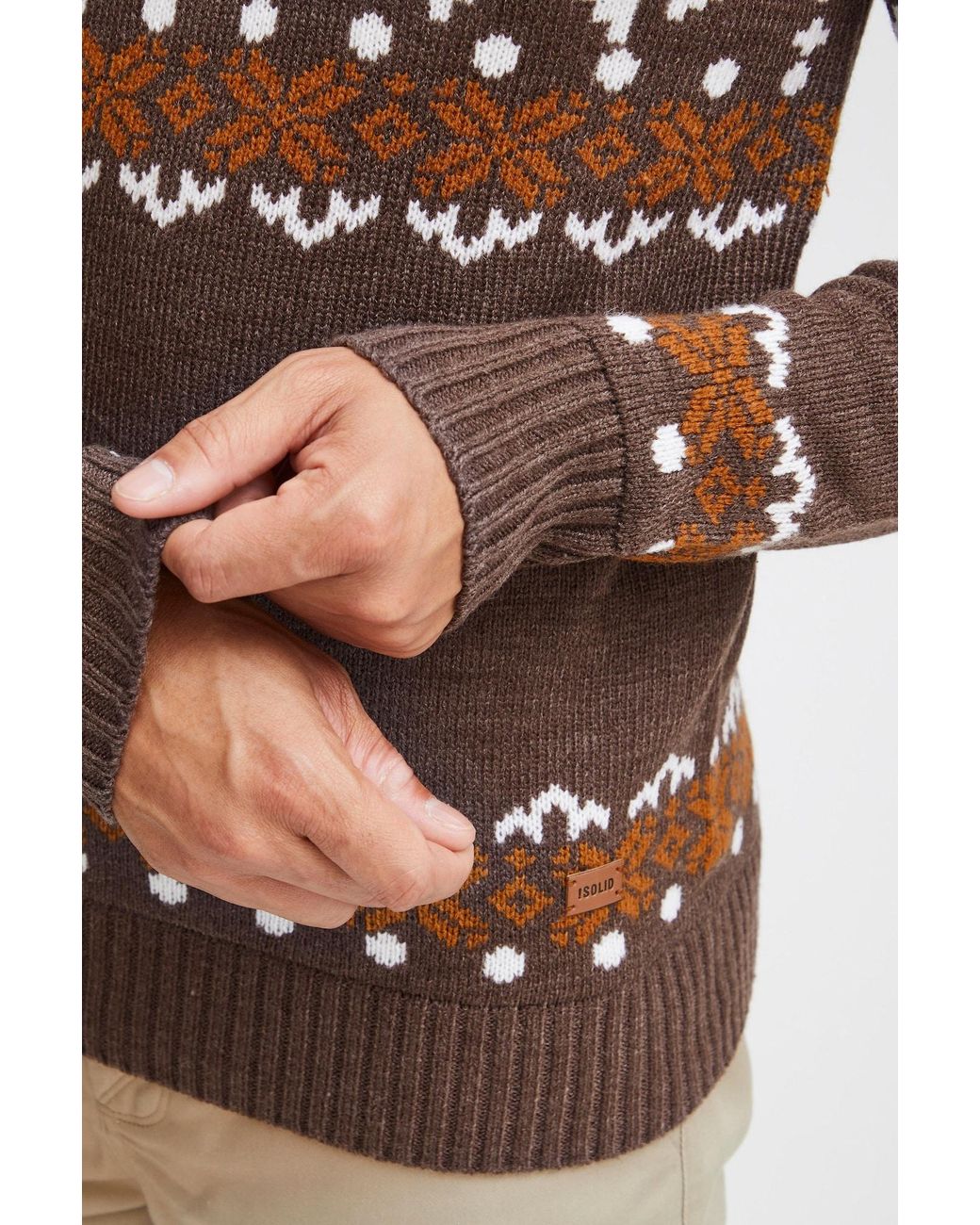 Solid Pullover Norwig in Brown für Herren