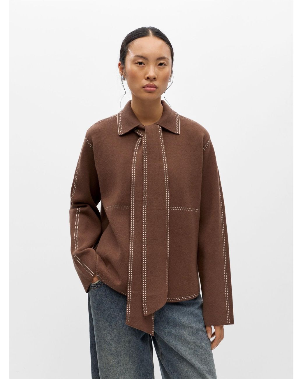 Object Brown Strickjacke Objasima