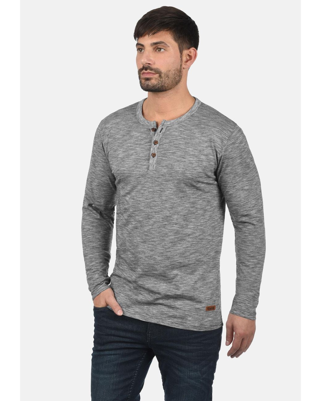 Solid Rundhalsshirt 'migos' in Gray für Herren