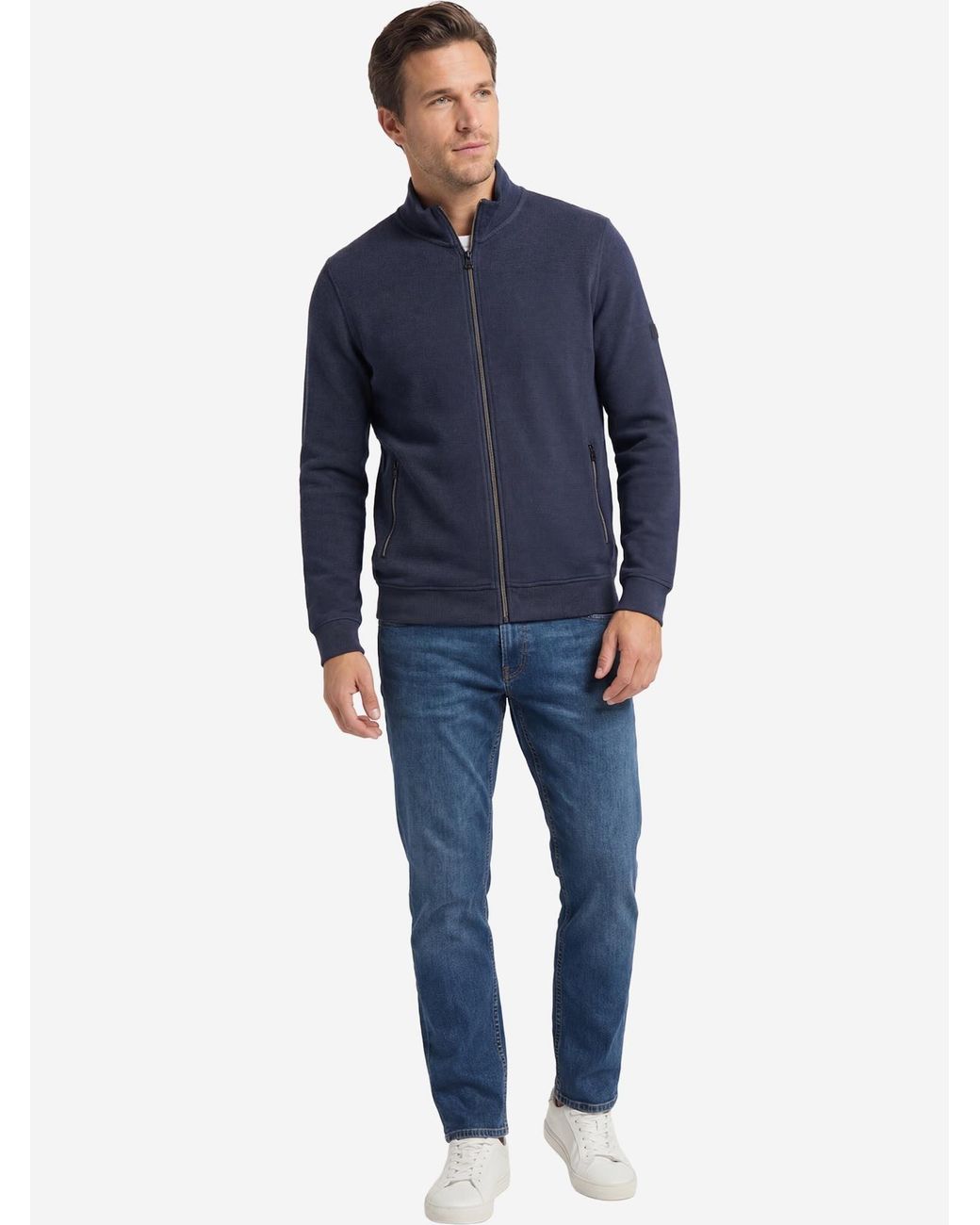 Redmond Sweatjacke Basic in Blue für Herren