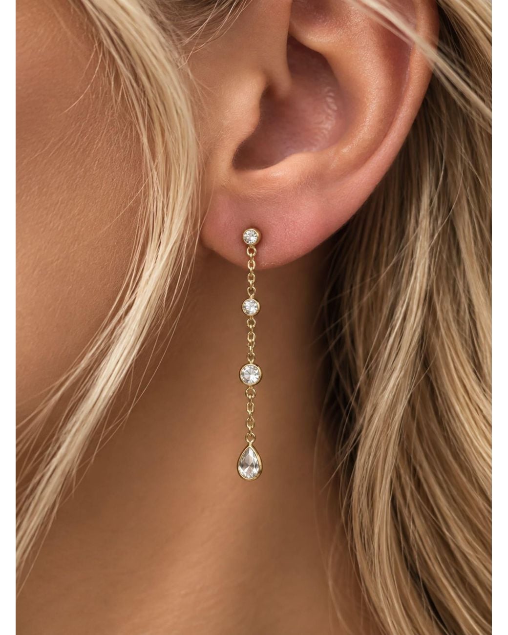 CHIVAL White Ohrringe Crystal Drop