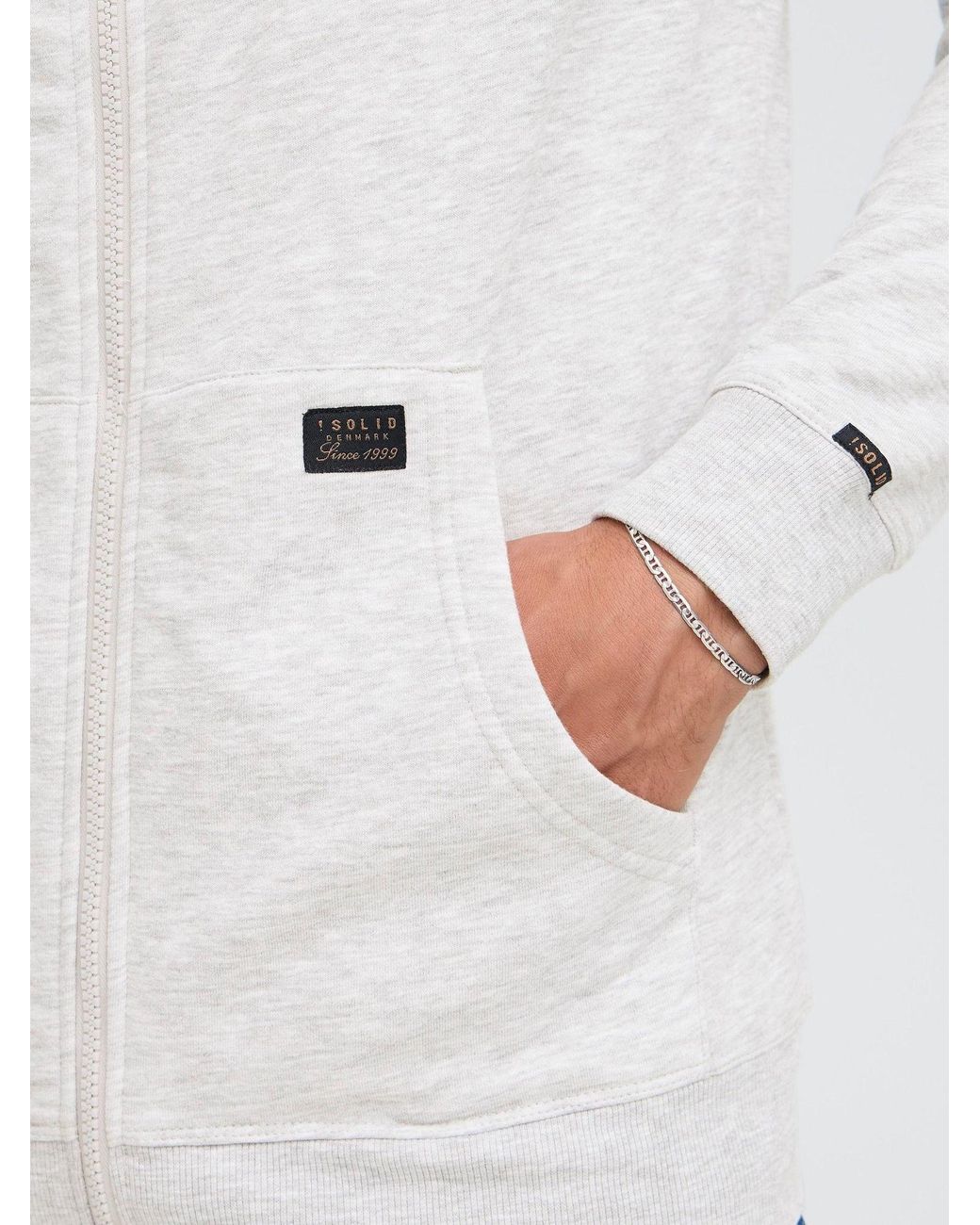 Solid Sweatjacke Sdaupo in White für Herren