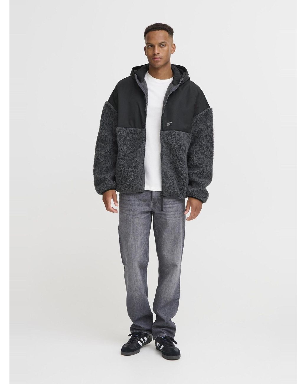 Solid Fleecejacke Mark in Black für Herren