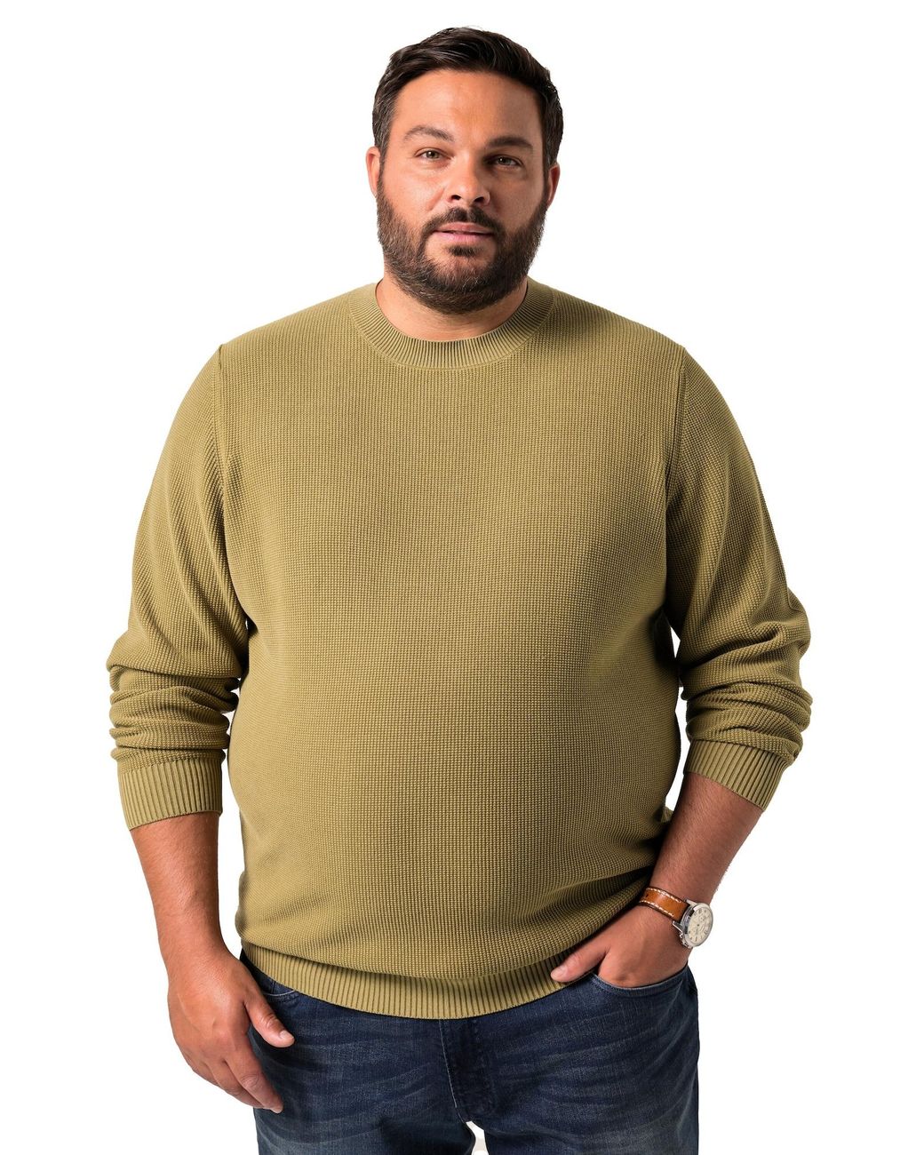 Men Plus Pullover in Green für Herren