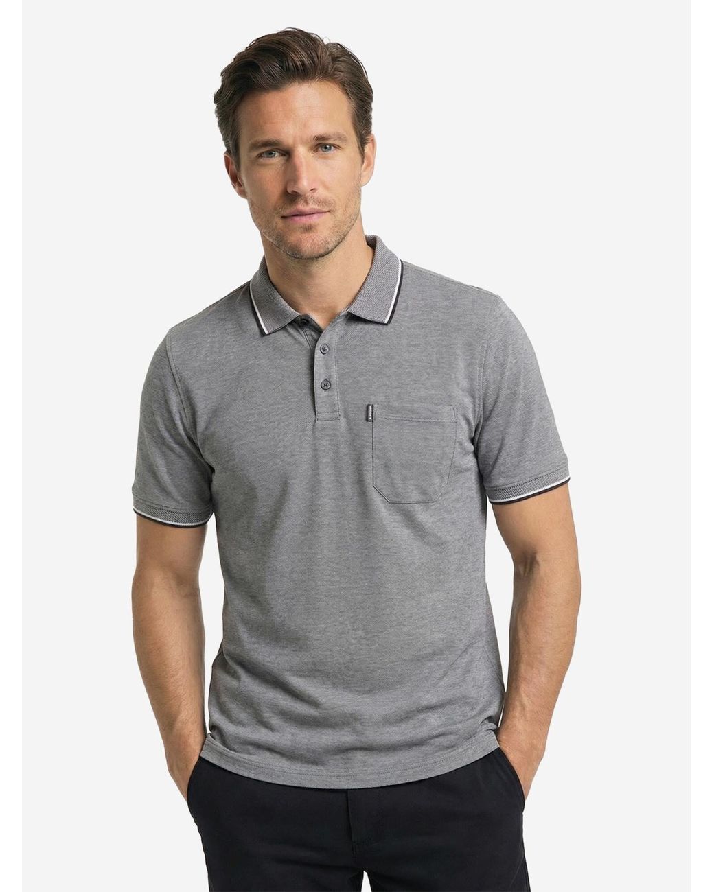 CASA MODA Shirt Basic in Gray für Herren