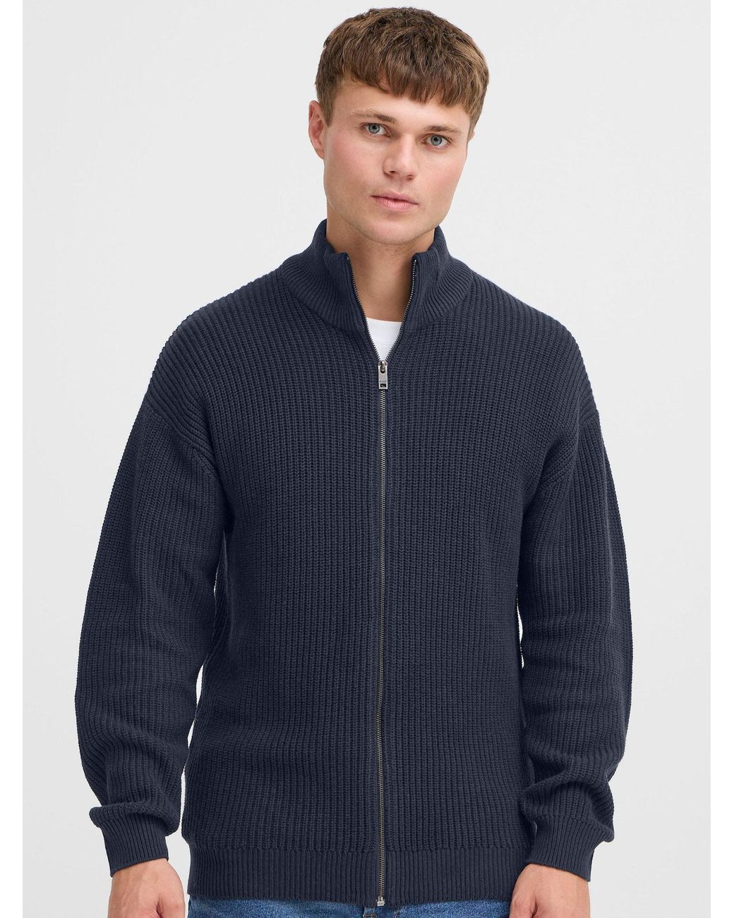 Solid Strickjacke in Blue für Herren