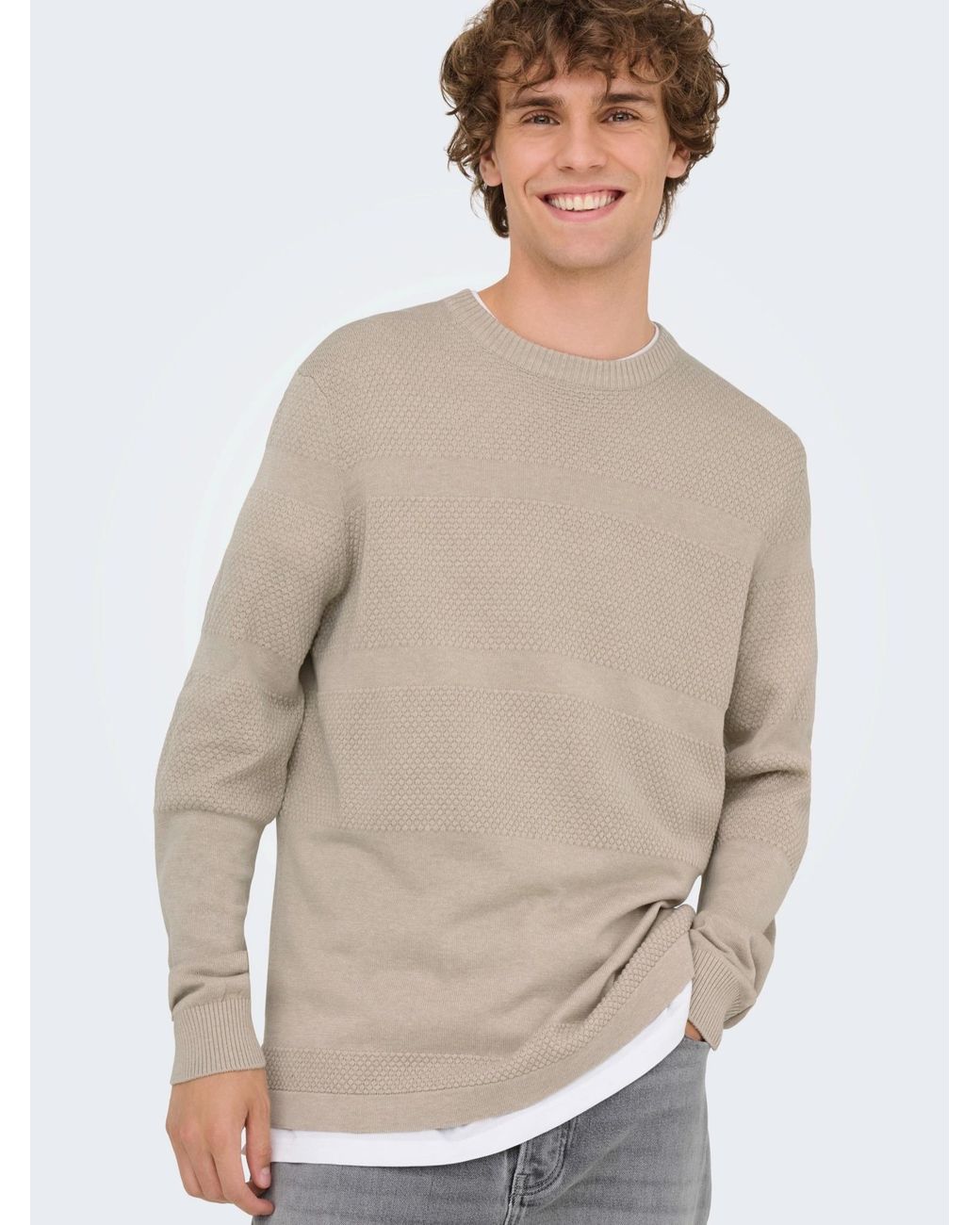 Only & Sons Pullover Onsmalik in Natural für Herren