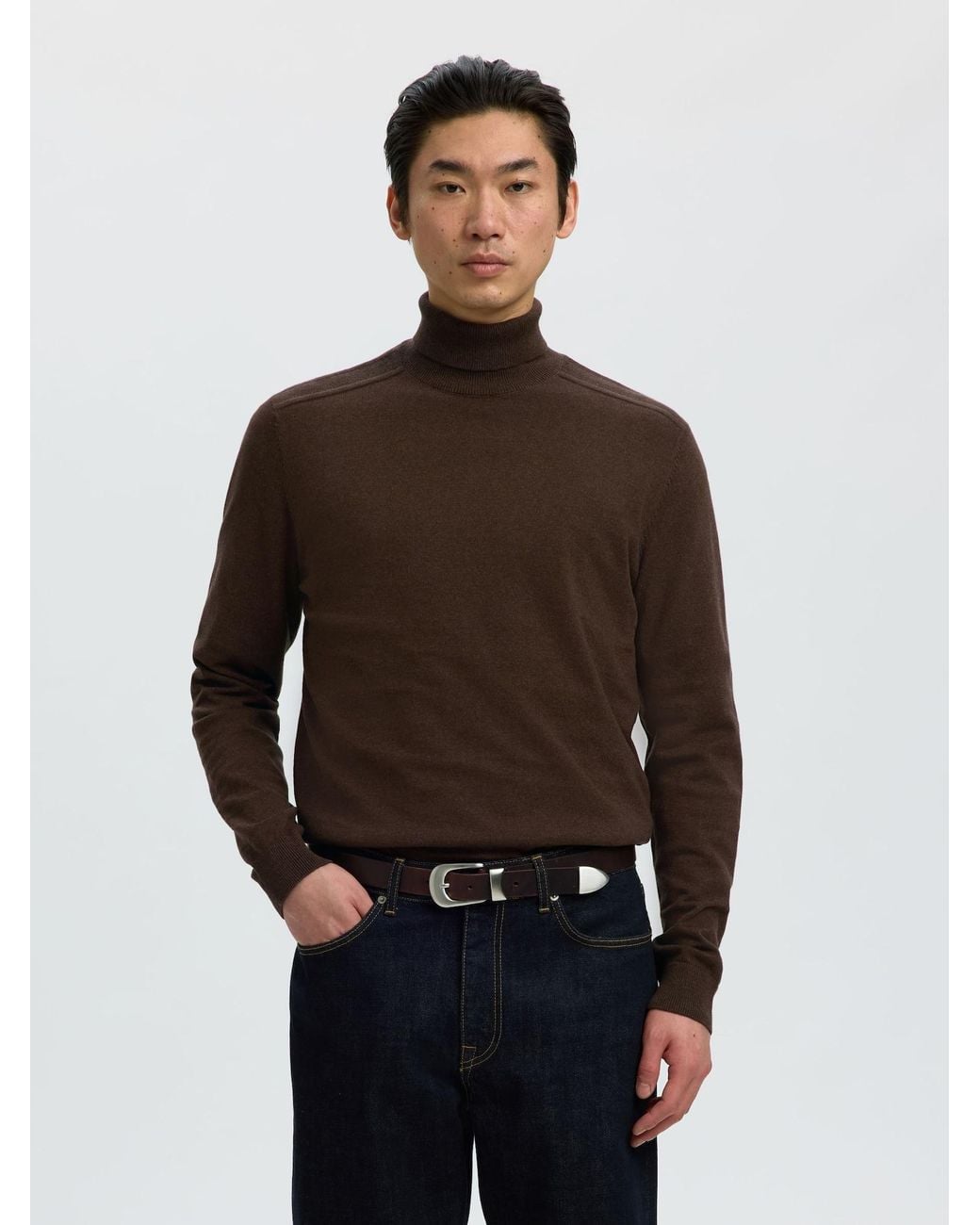 SELECTED Pullover Slhberg in Brown für Herren