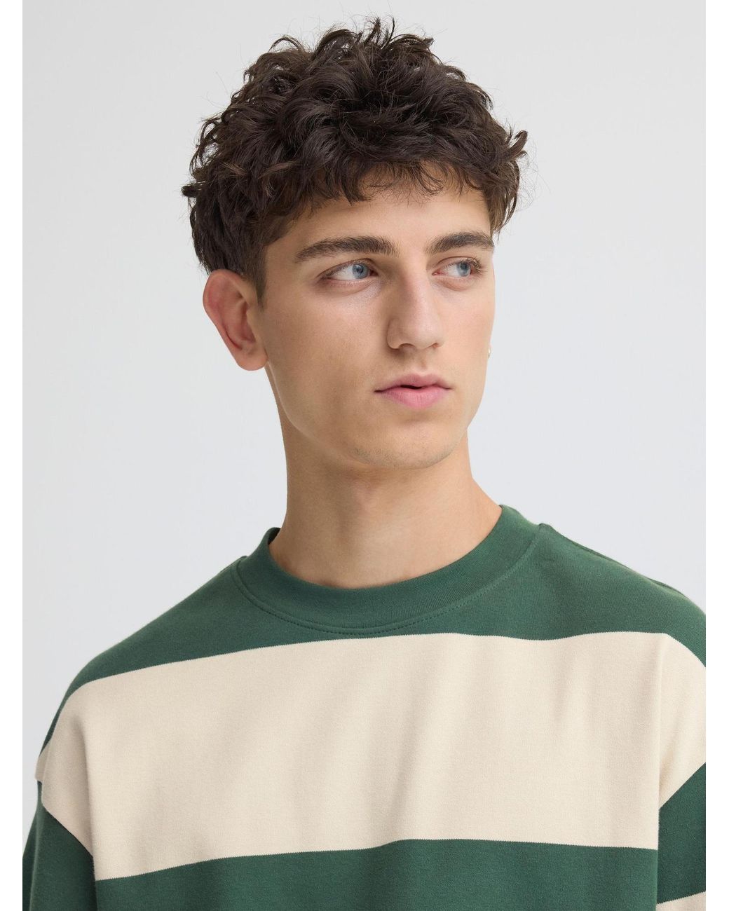 Solid Rundhalsshirt Sdroy in Green für Herren