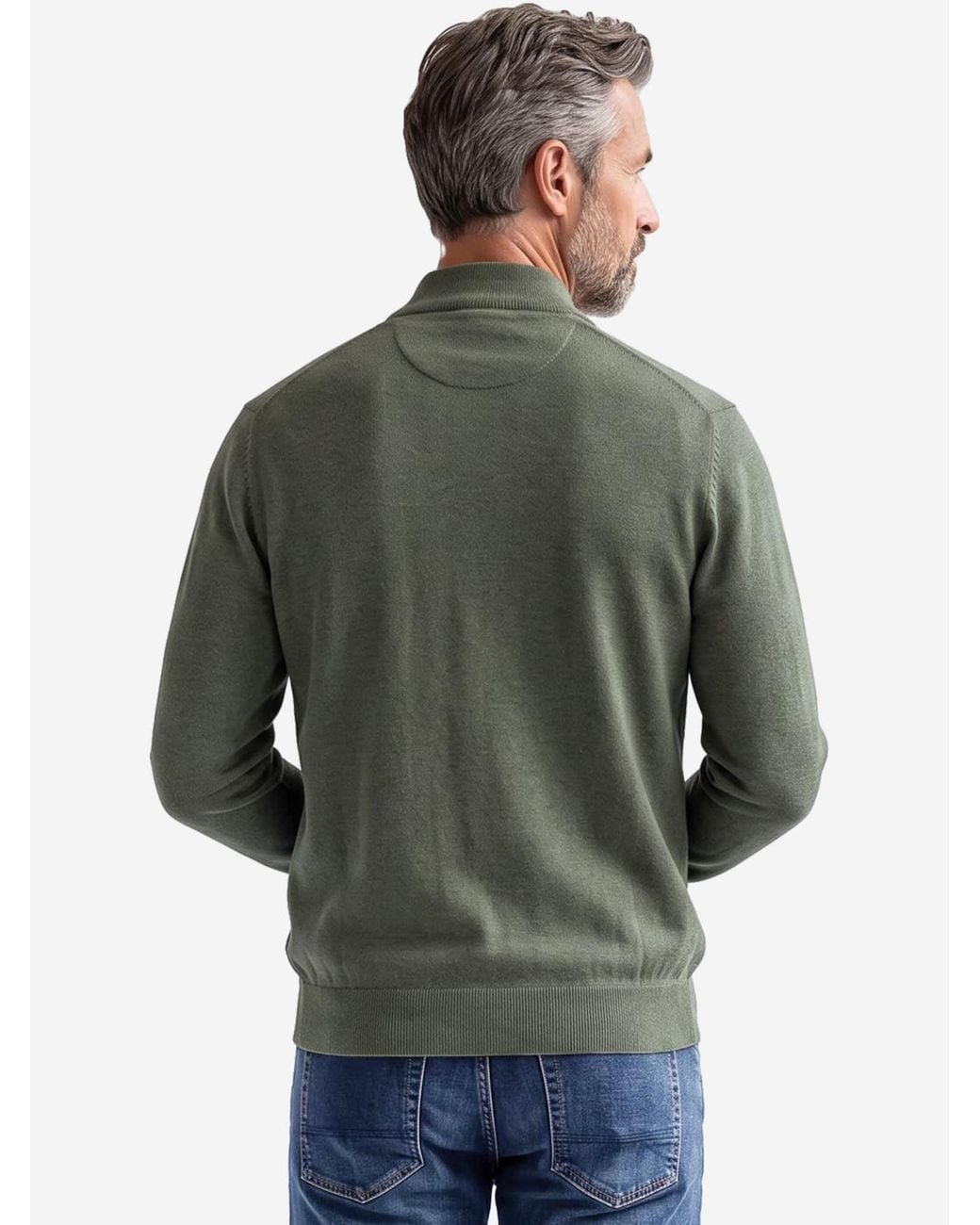 Redmond Strickjacke Basic in Green für Herren