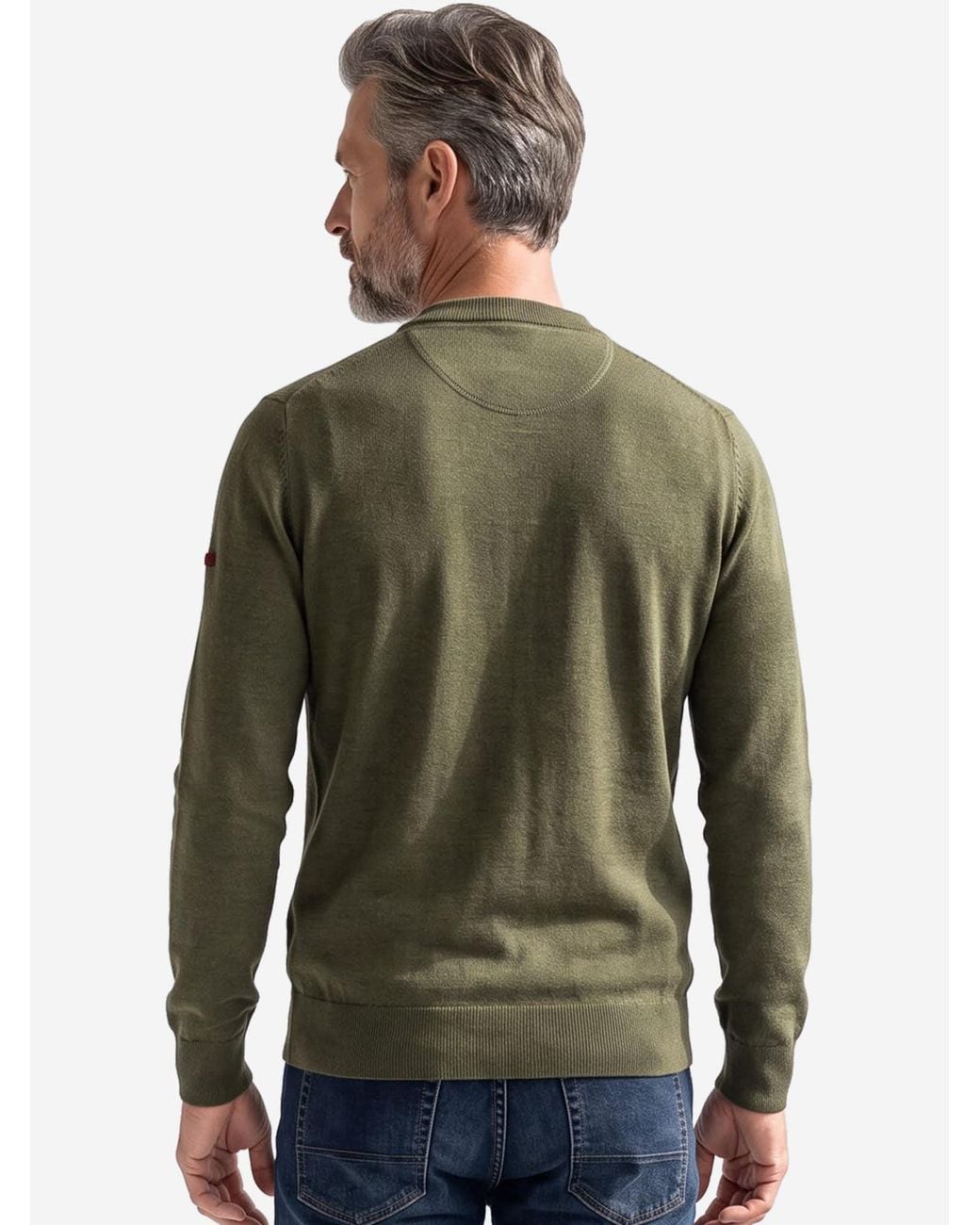 Redmond Strickjacke Basic in Green für Herren