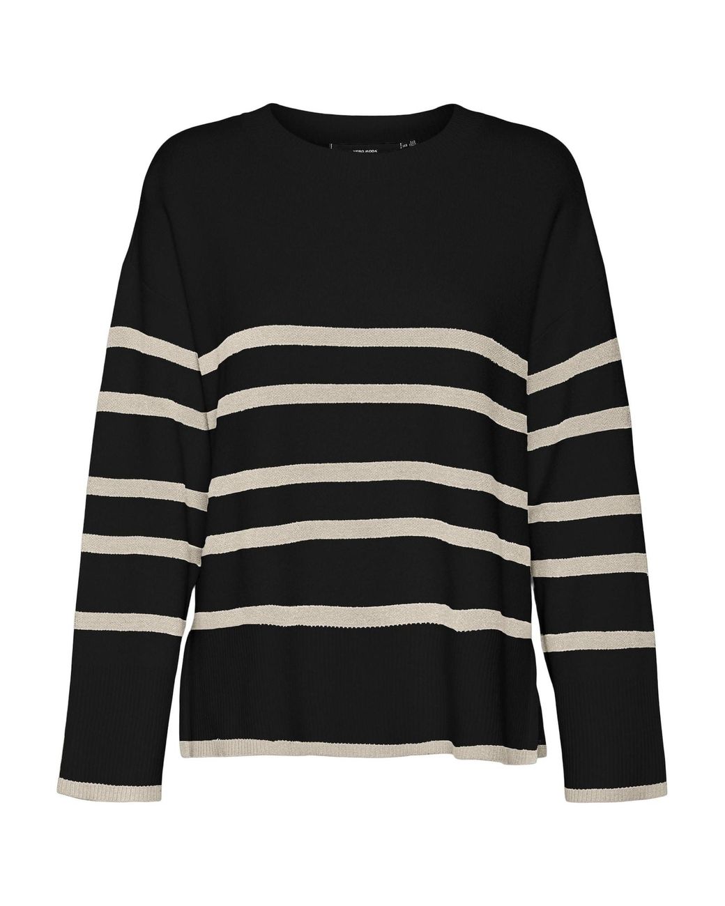 Vero Moda Black Sweatshirt VMSABA LS O-NECK STRIPE PULLOVER GA