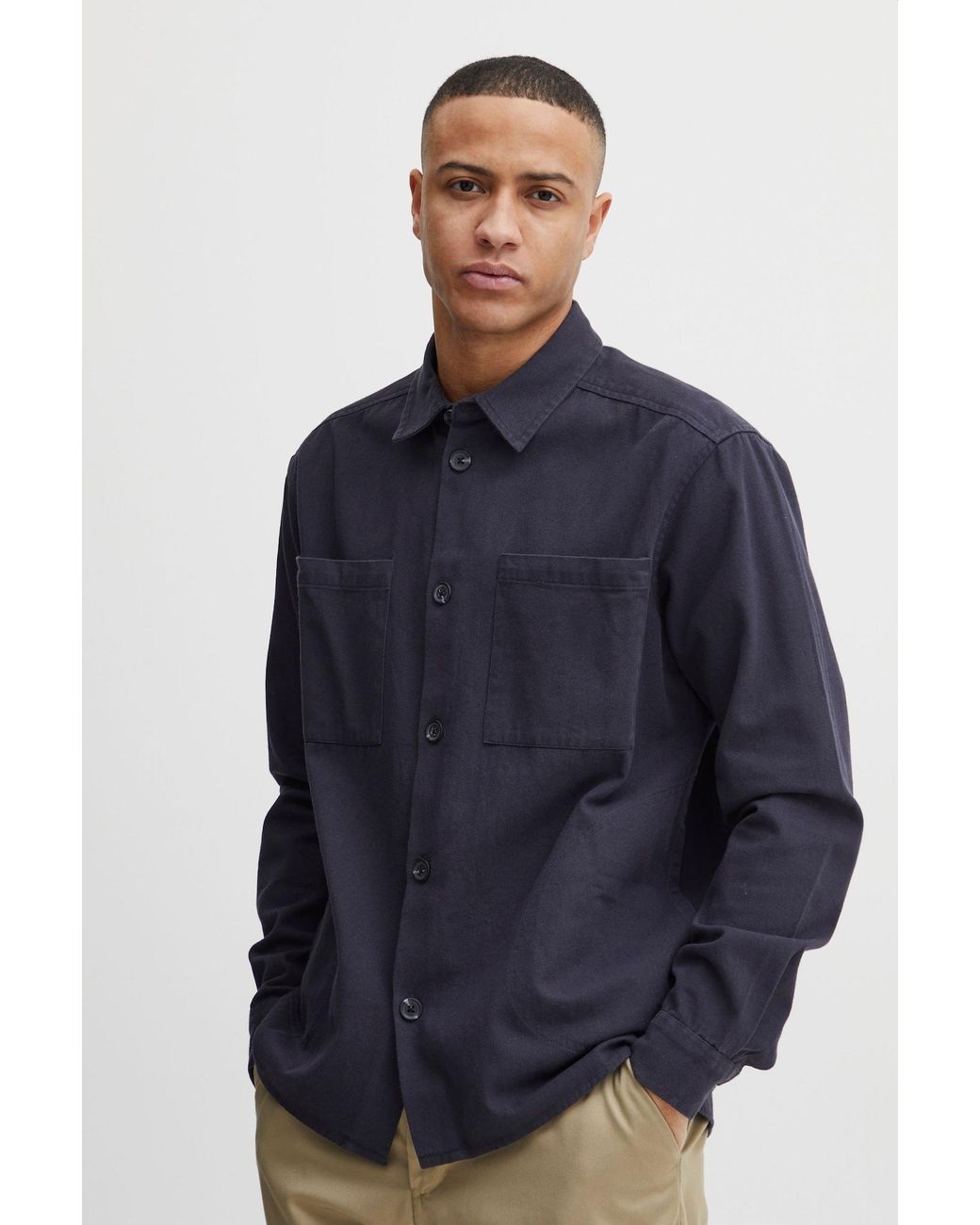 Solid Hemd in Blue für Herren