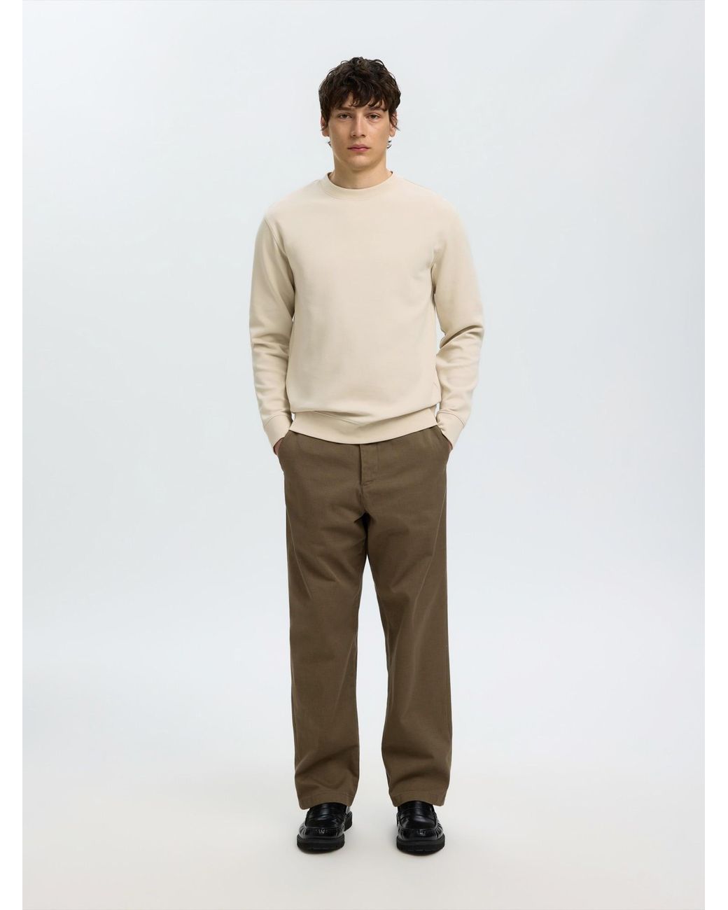 SELECTED Sweatshirt Slmtom in White für Herren