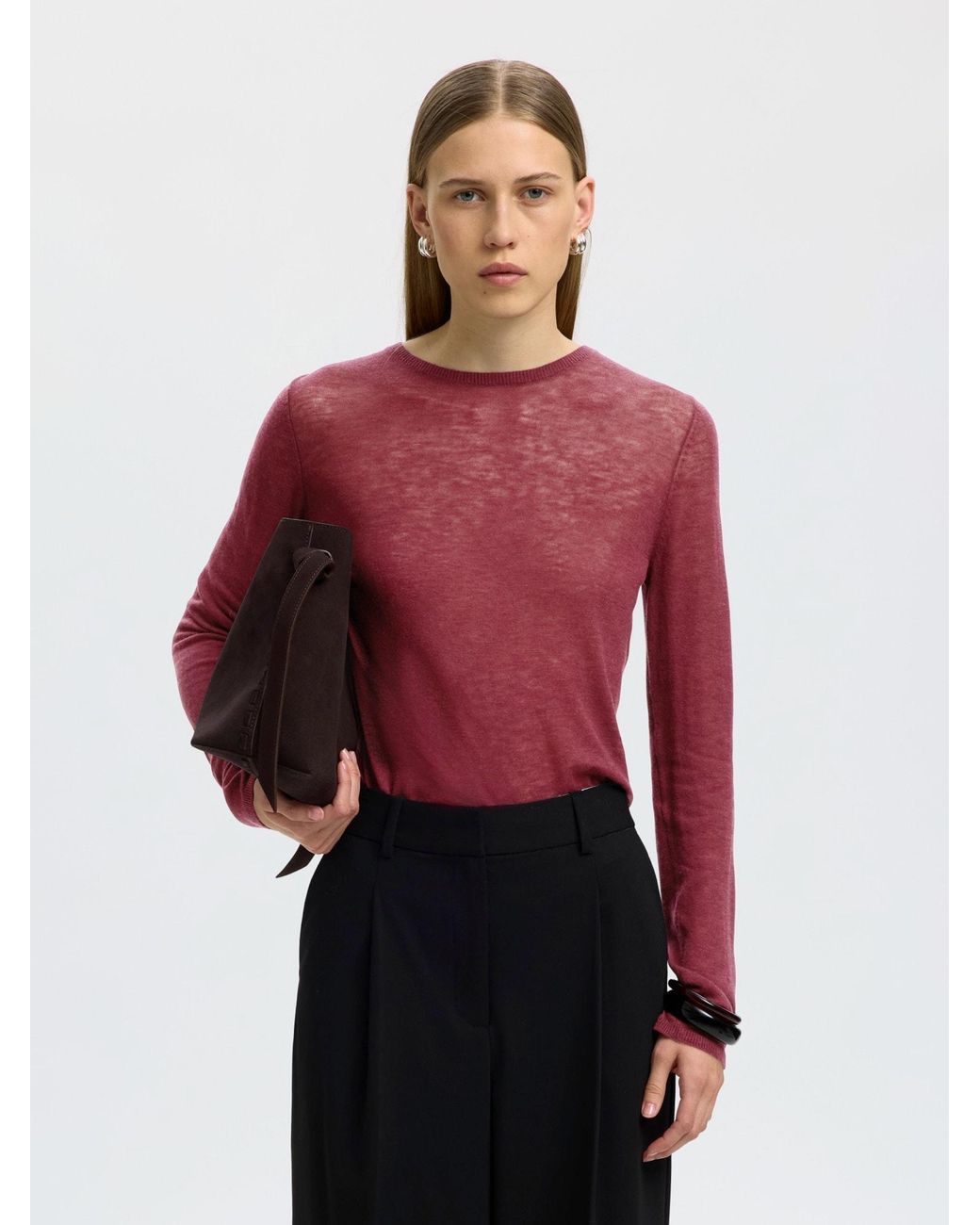 SELECTED Red Pullover Slwvendy