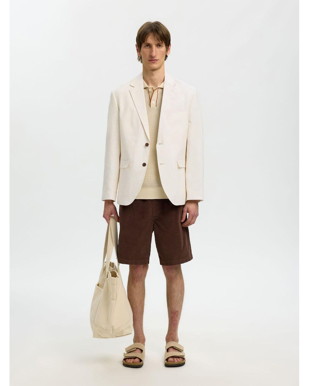 SELECTED Sakko in Natural für Herren