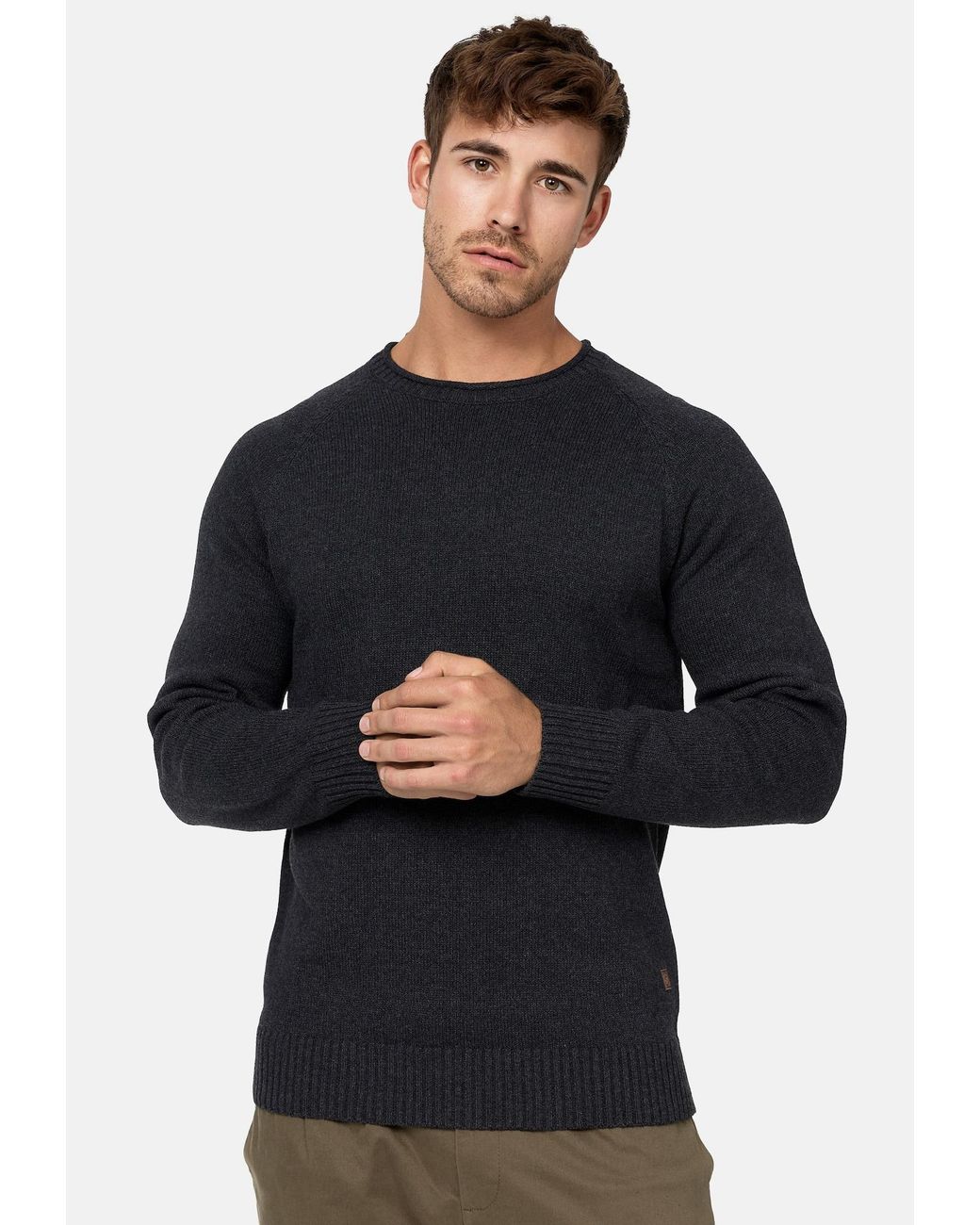 INDICODE Pullover Massum in Gray für Herren