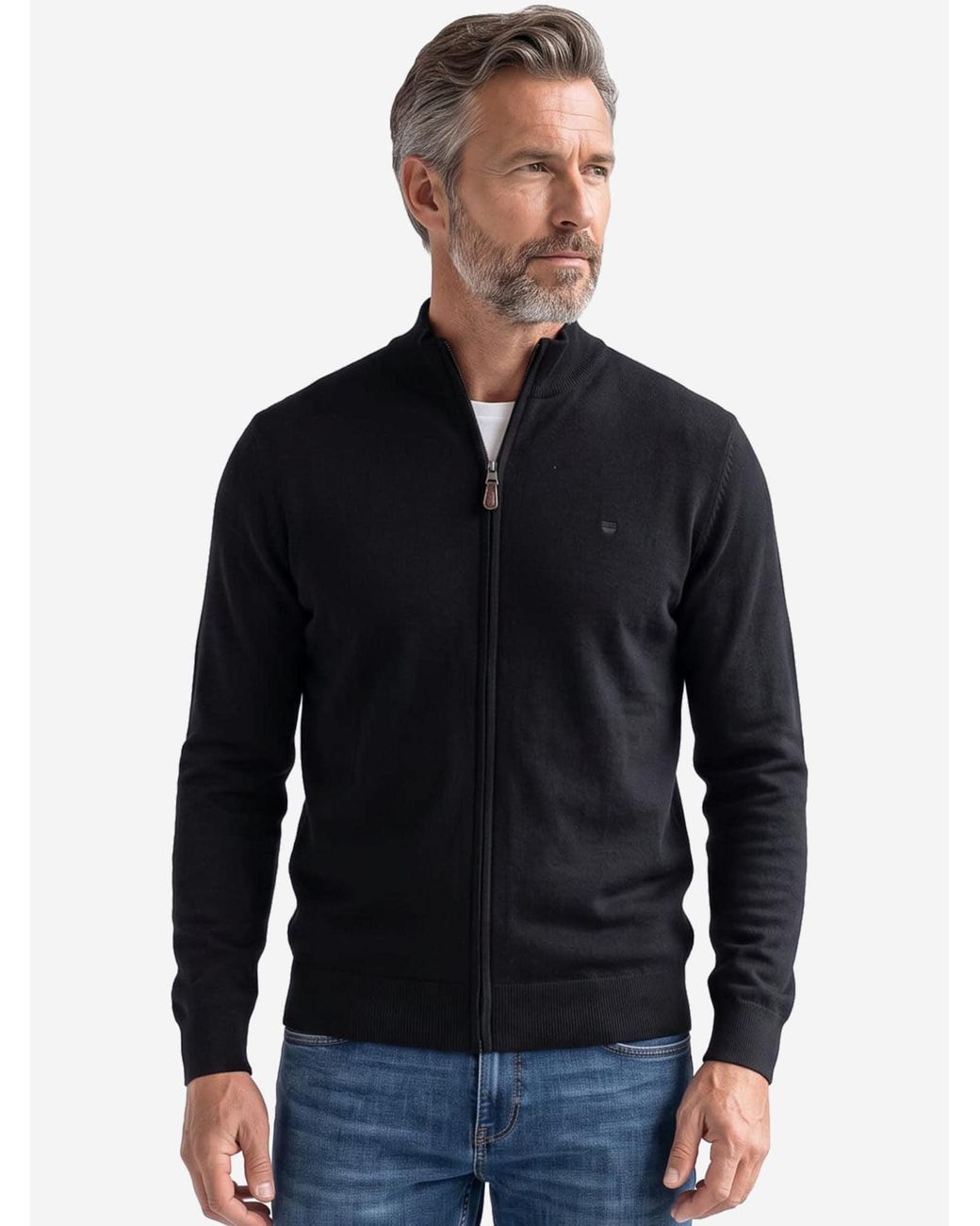 Redmond Strickjacke Basic in Blue für Herren