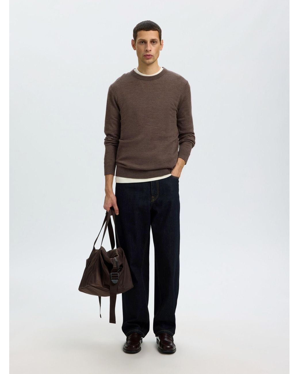 SELECTED Pullover Slhtray in Brown für Herren