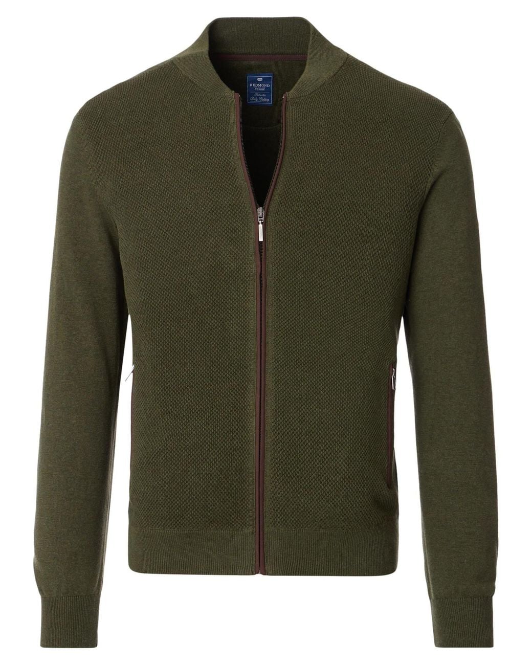 Redmond Strickjacke Basic in Green für Herren