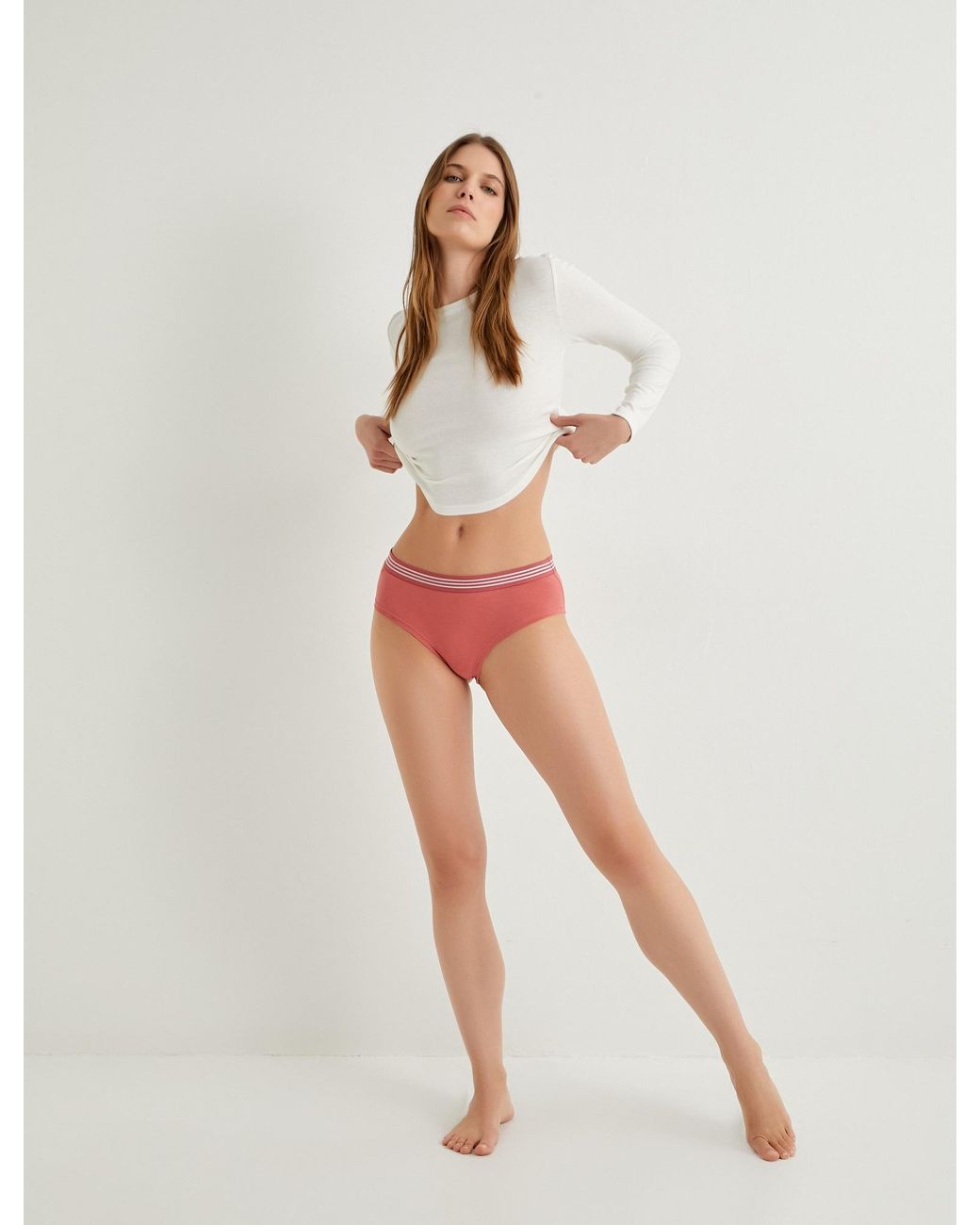 Koton Pink Unterhose Hipster Jacquard-Gummizug