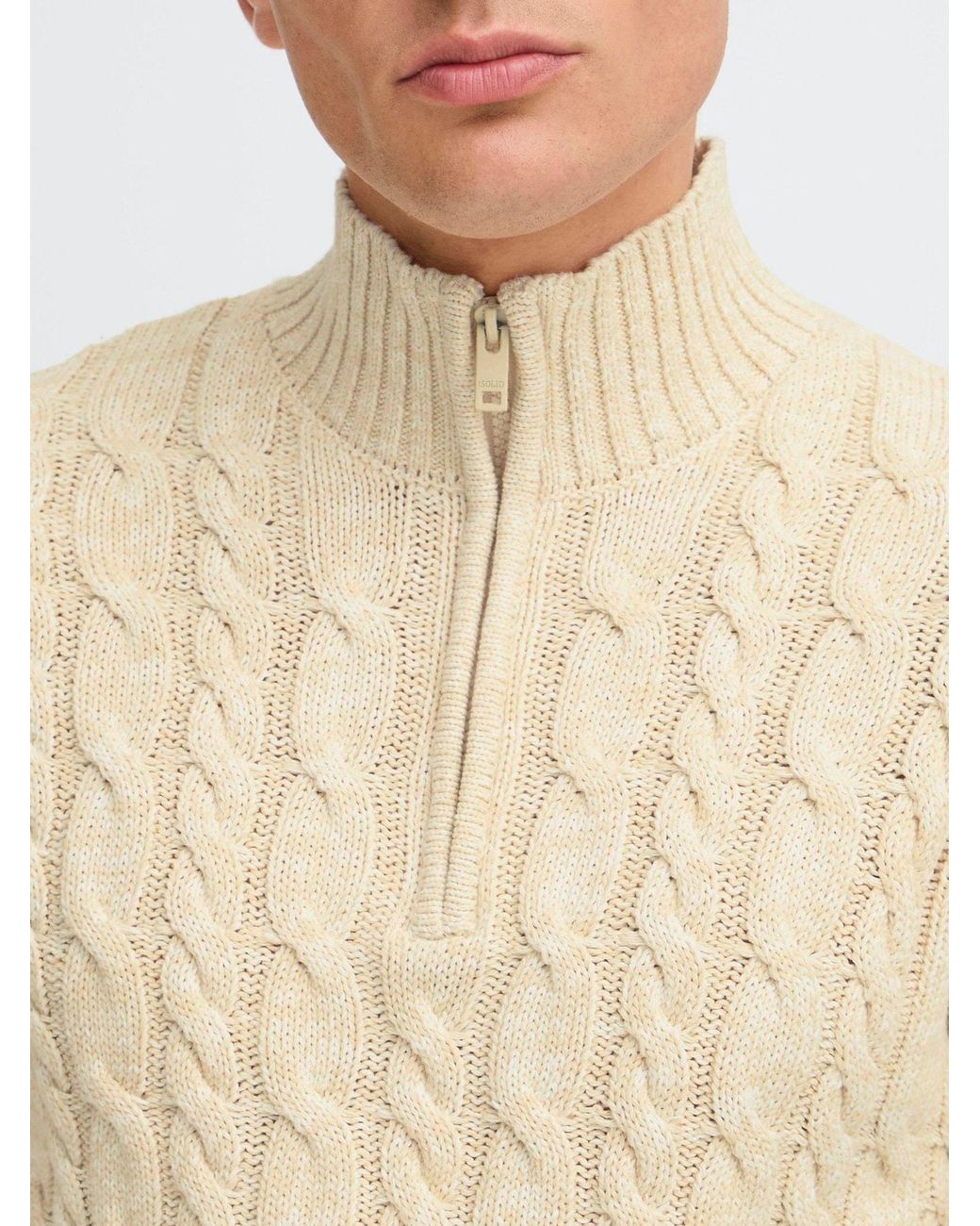 Solid Pullover Sdrichart in Natural für Herren