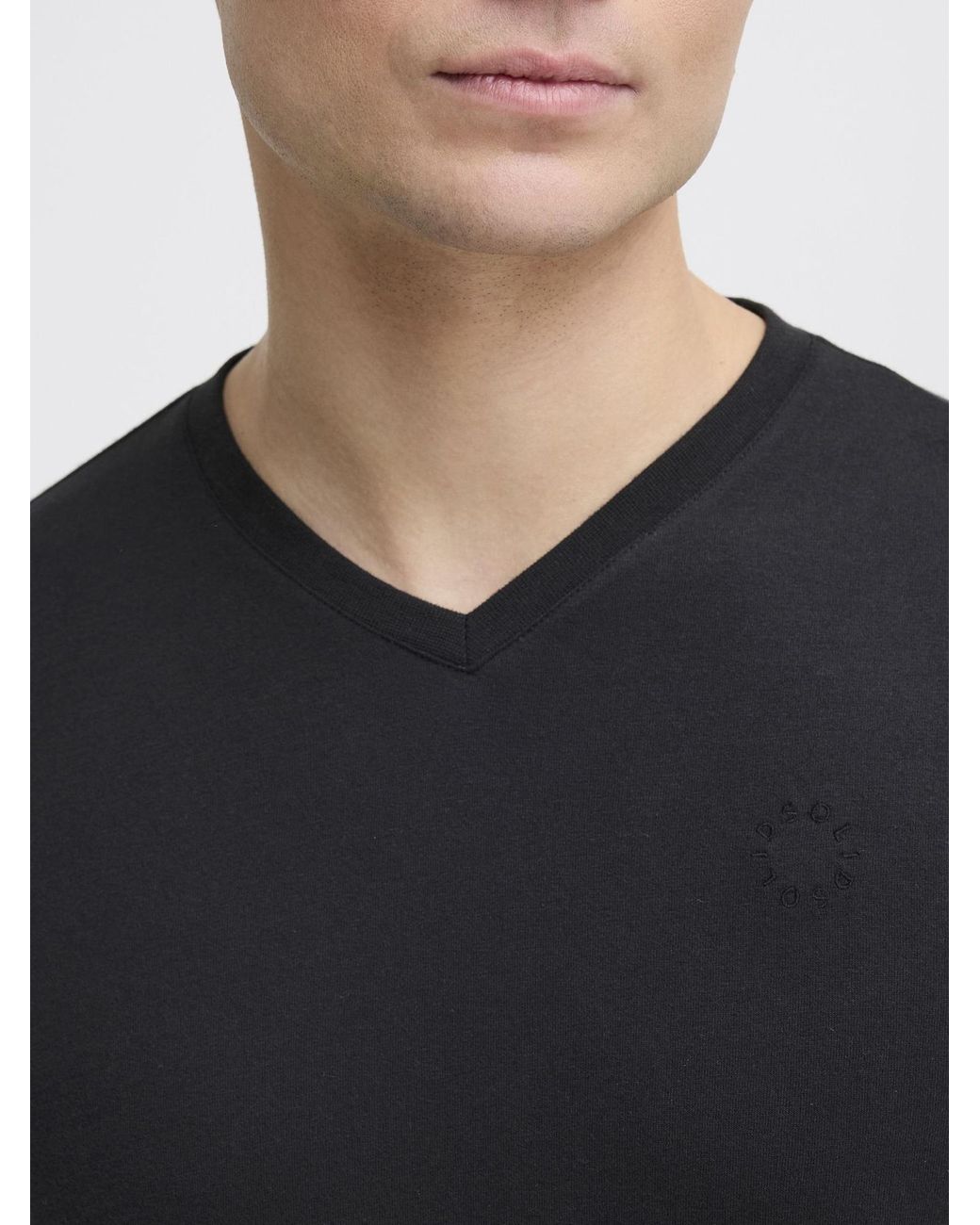 Solid V-Shirt Sdodifan in Black für Herren
